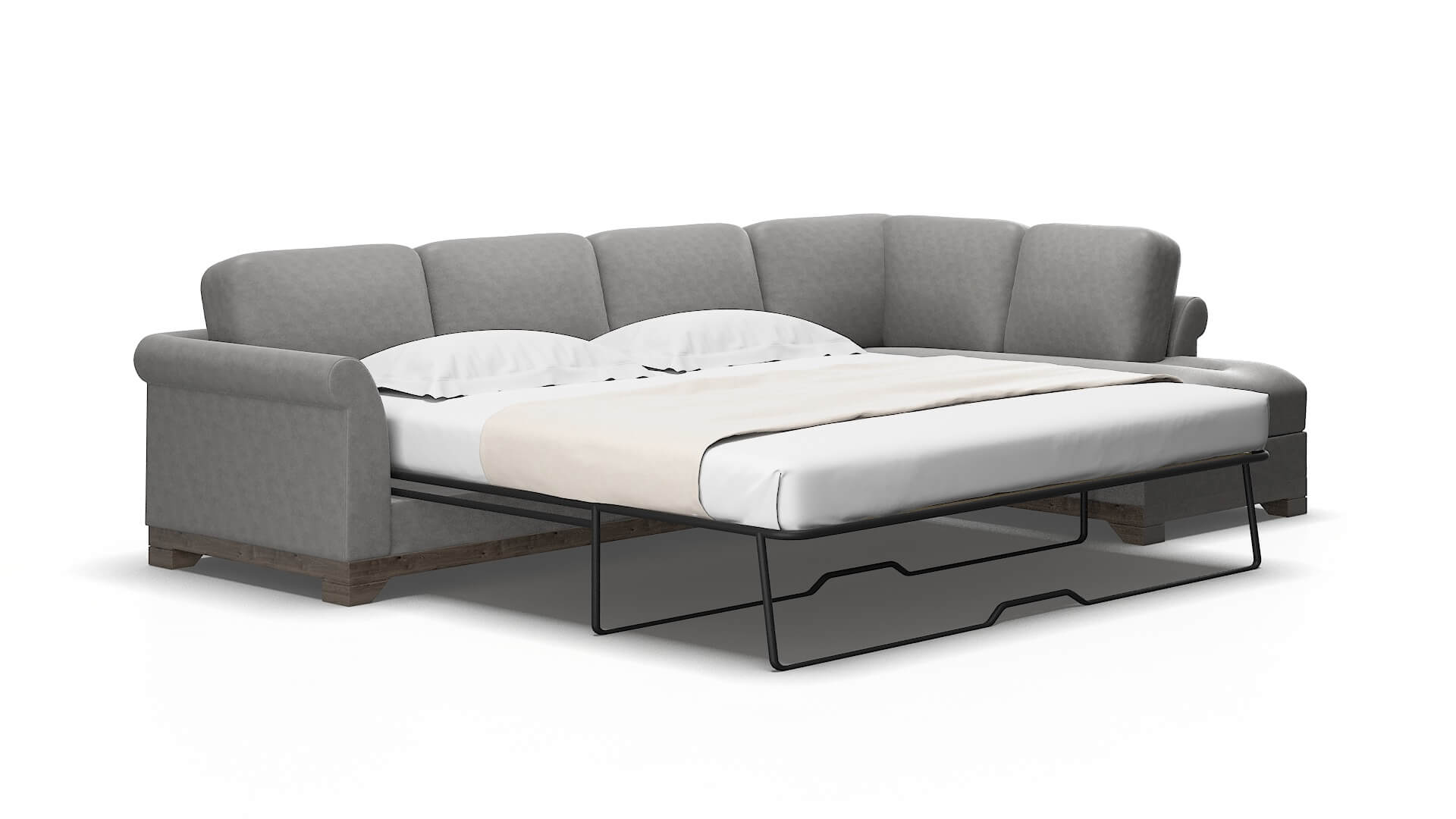 Denver Dream_d charcoal Panel sleeper Espresso Legs  2