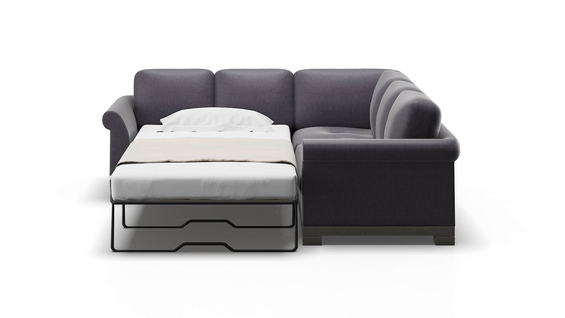 Denver Durham Ink Sectional Sleeper Espresso legs 1