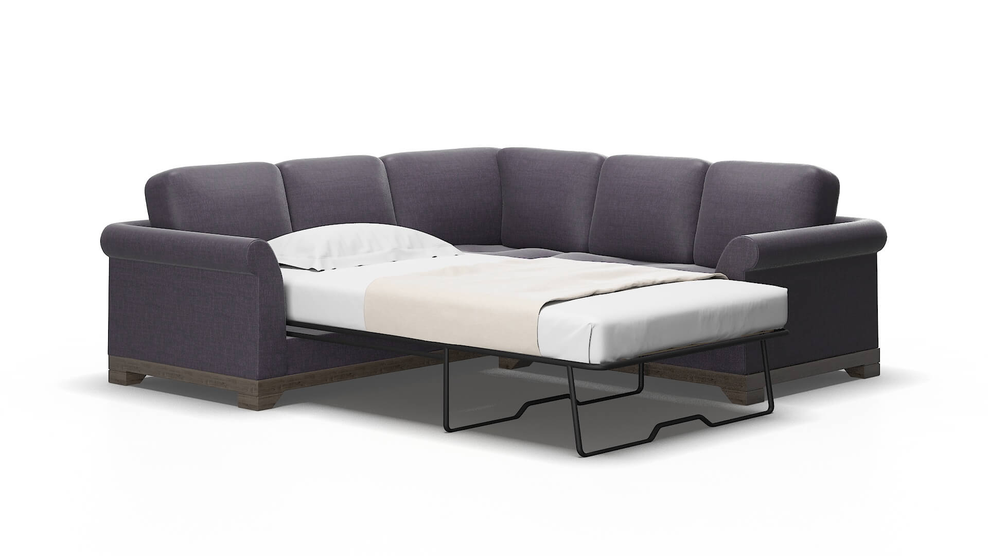 Denver Durham ink Sectional sleeper Espresso Legs  2