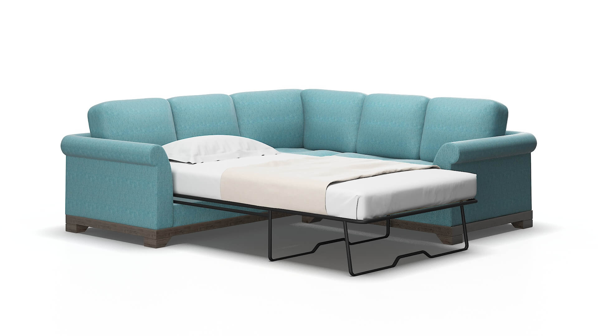 Denver Durham pine Sectional sleeper Espresso Legs  2