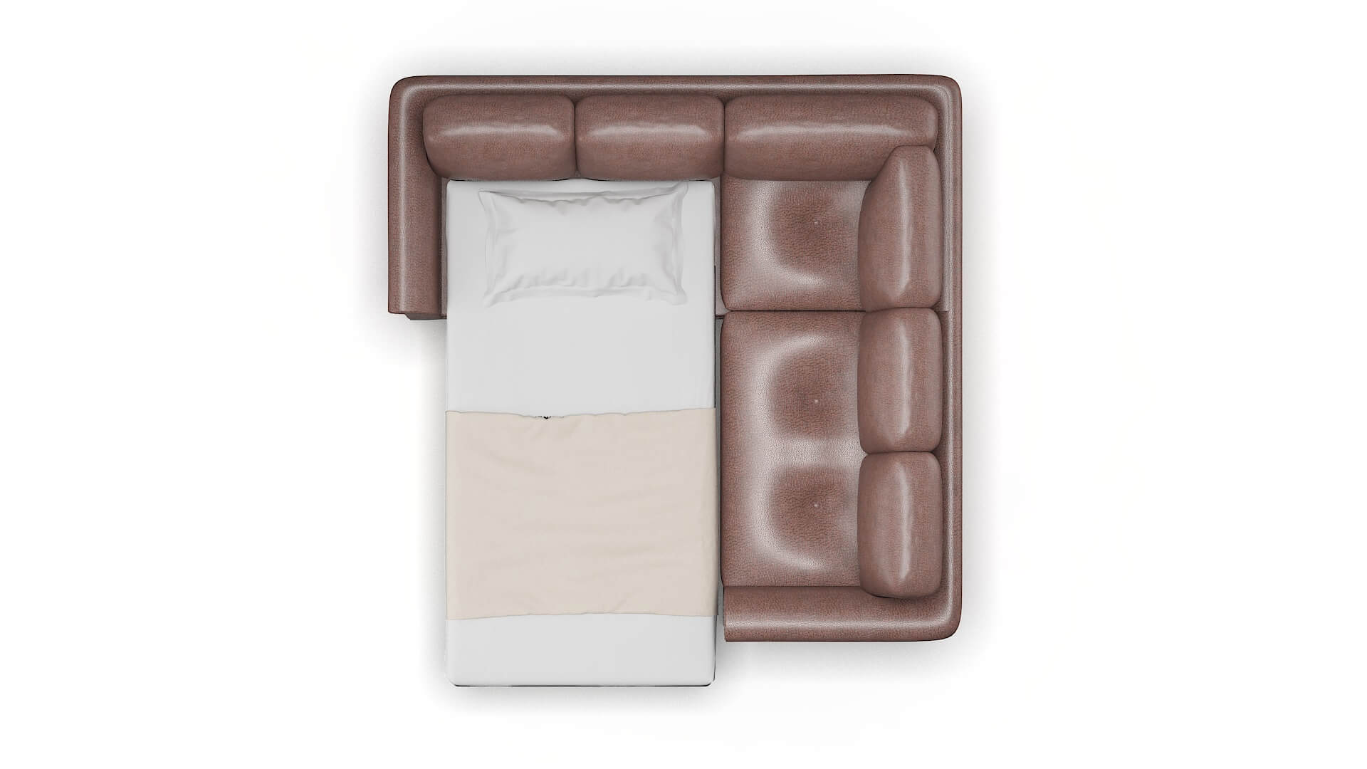 Denver Ford Brown Sectional Sleeper Espresso legs 3