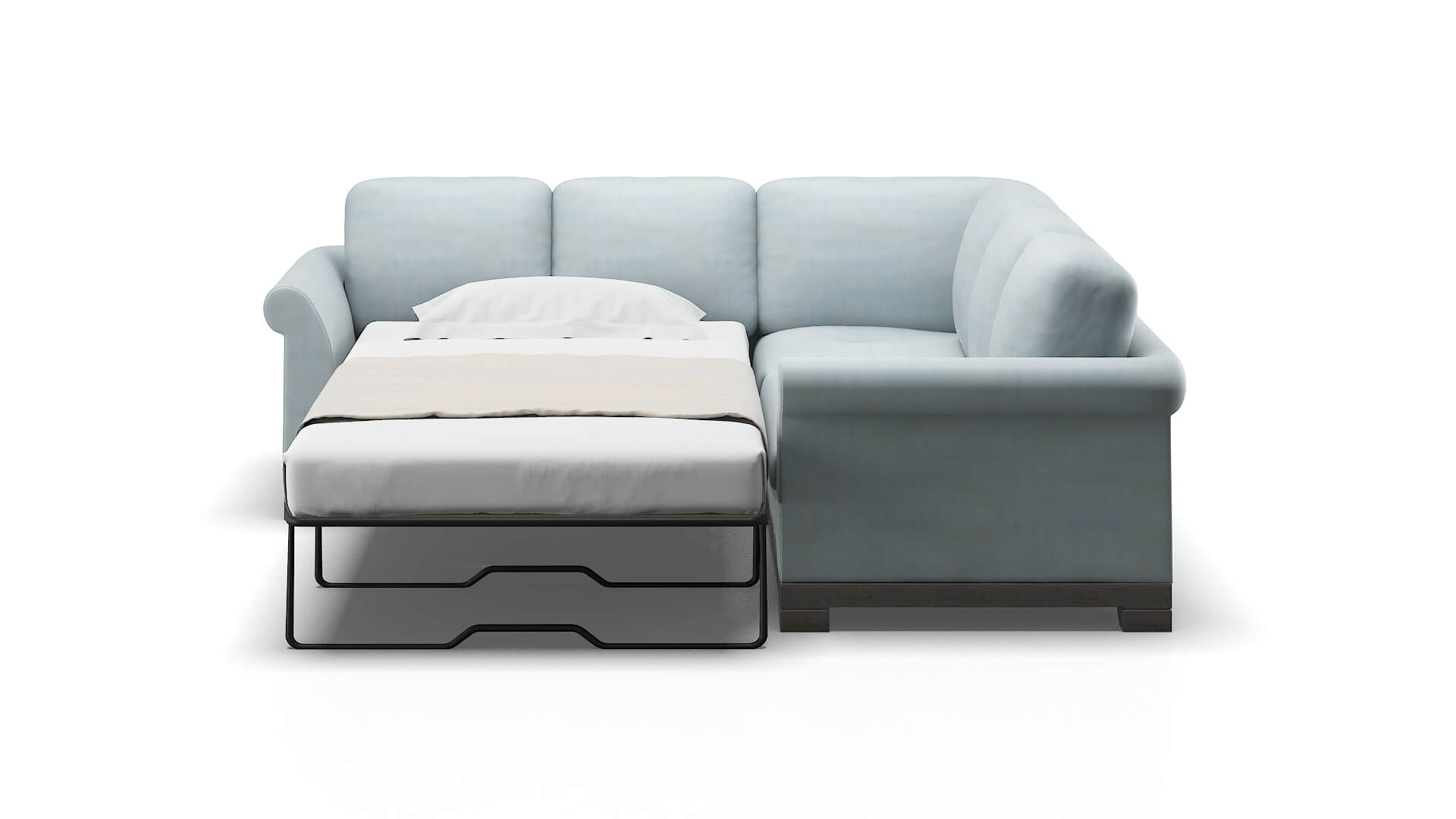 Denver Hathaway Aqua Sectional Sleeper Espresso legs 1