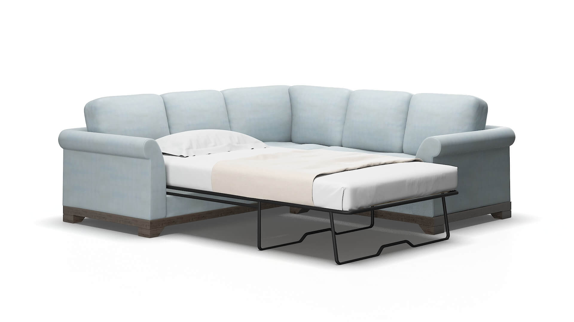 Denver Hathaway aqua Sectional sleeper Espresso Legs  2