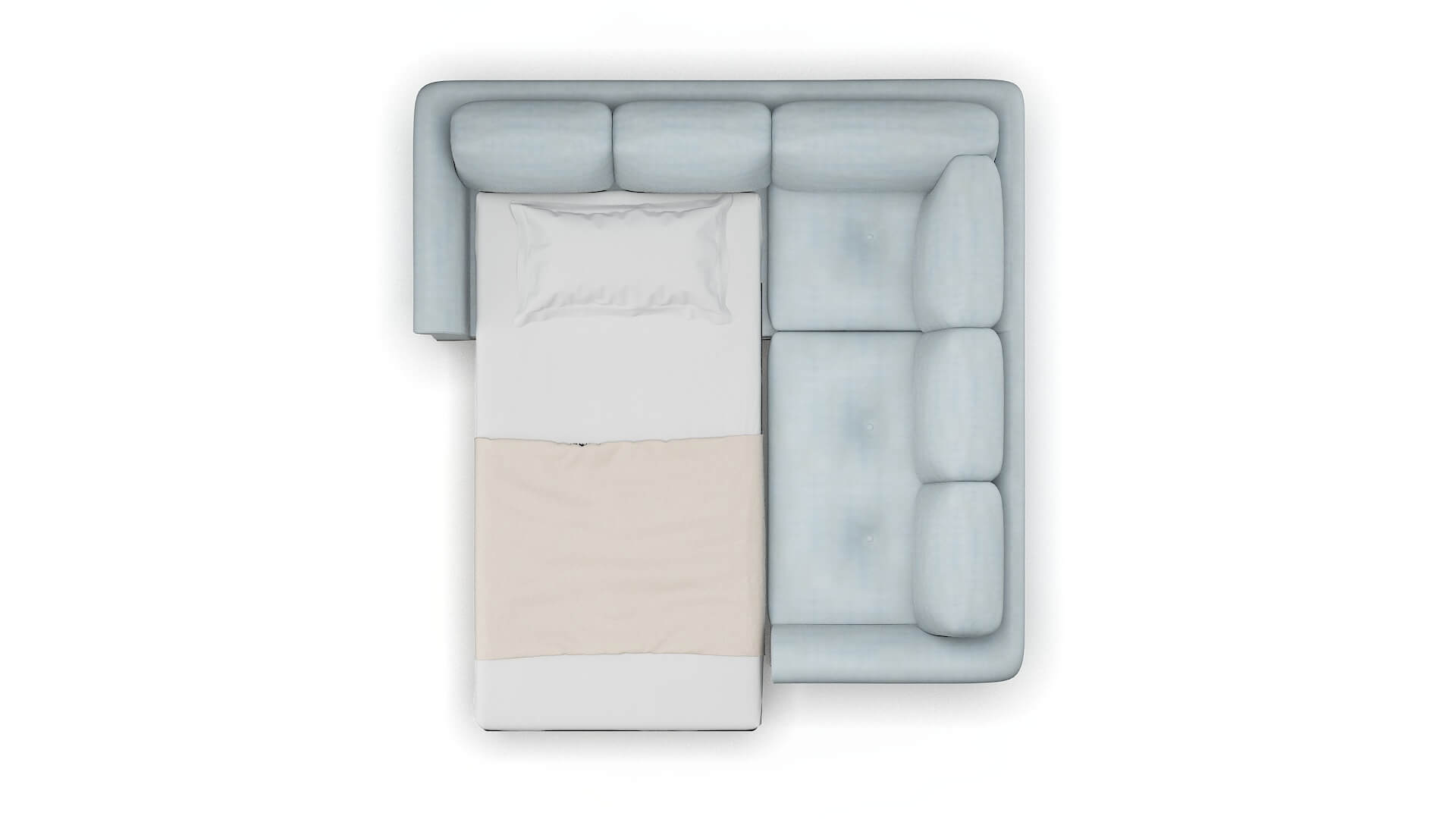 Denver Hathaway Aqua Sectional Sleeper Espresso legs 3