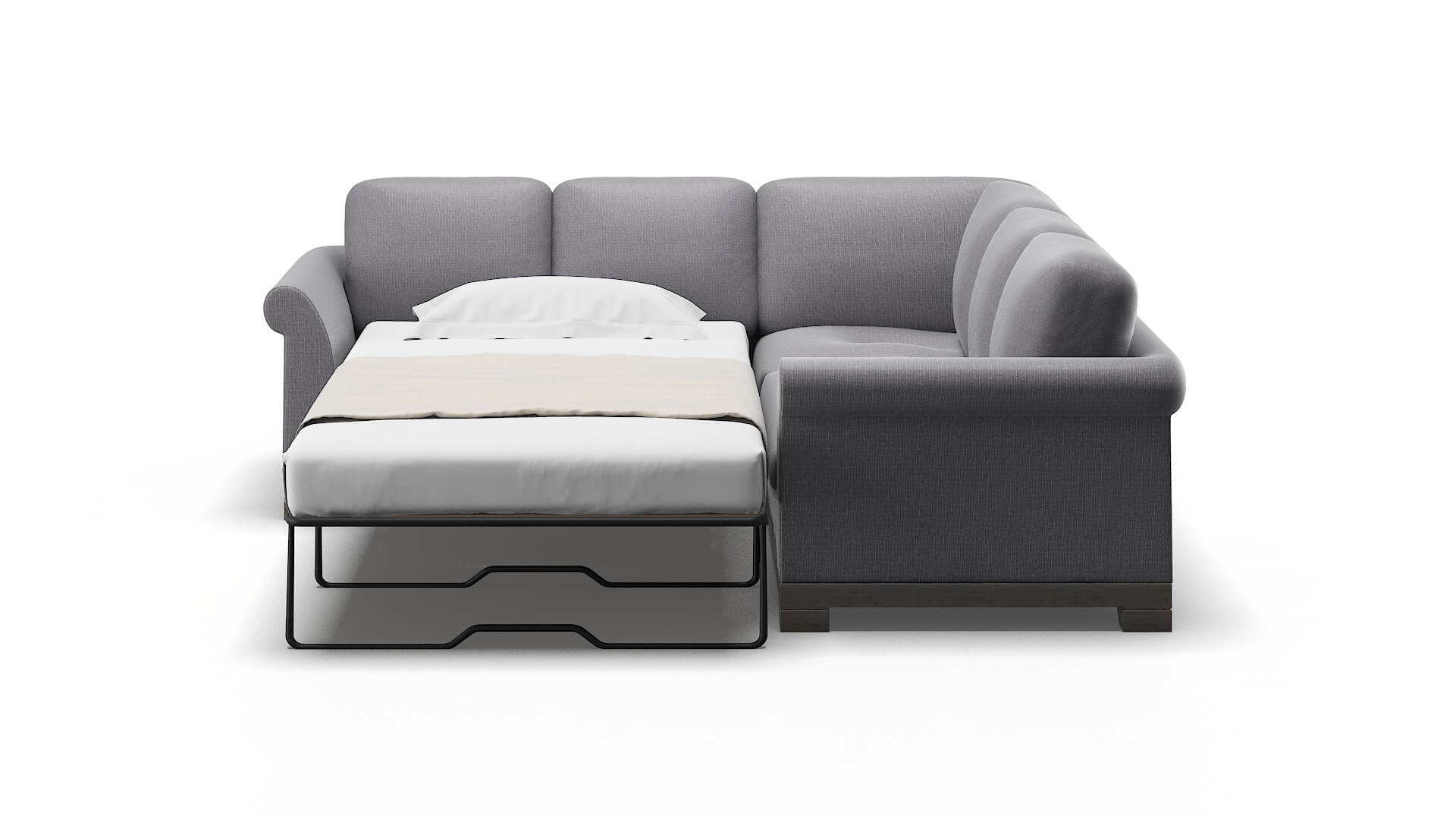 Denver Insight Denim Sectional Sleeper Espresso legs 1