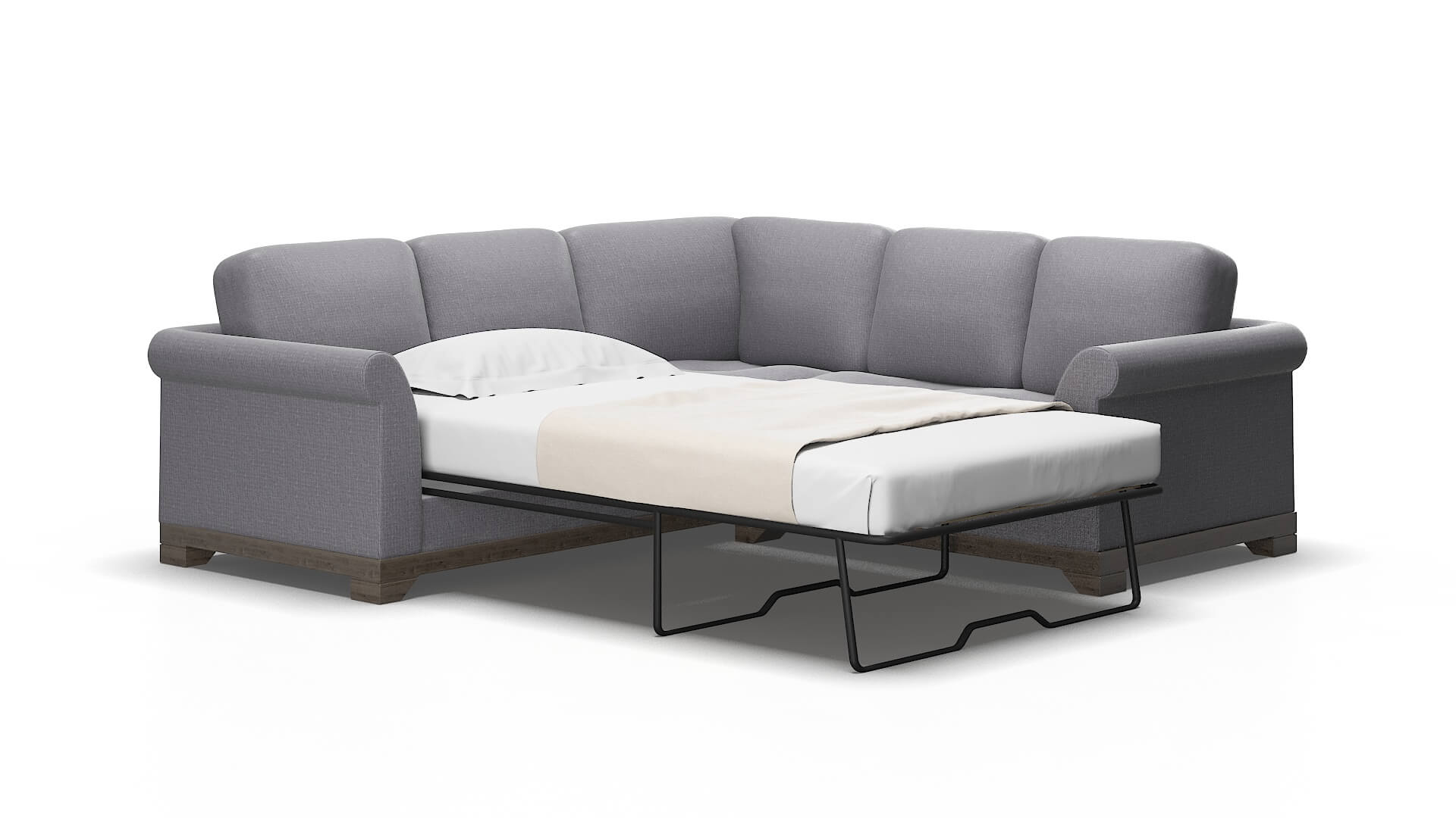 Denver Insight denim Sectional sleeper Espresso Legs  2