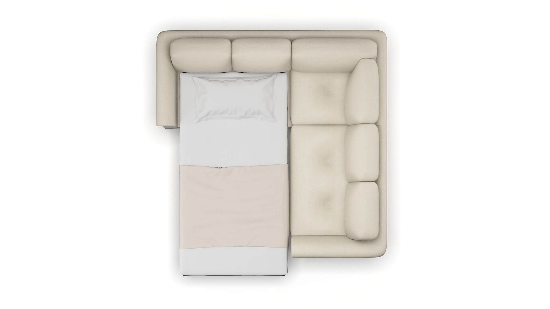 Denver Keylargo Almond Sectional Sleeper Espresso legs 3