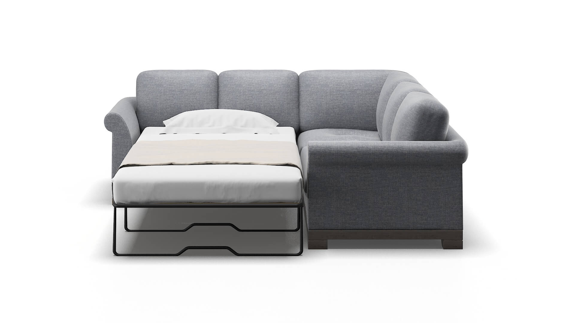 Denver Keylargo Ash Sectional Sleeper Espresso legs 1