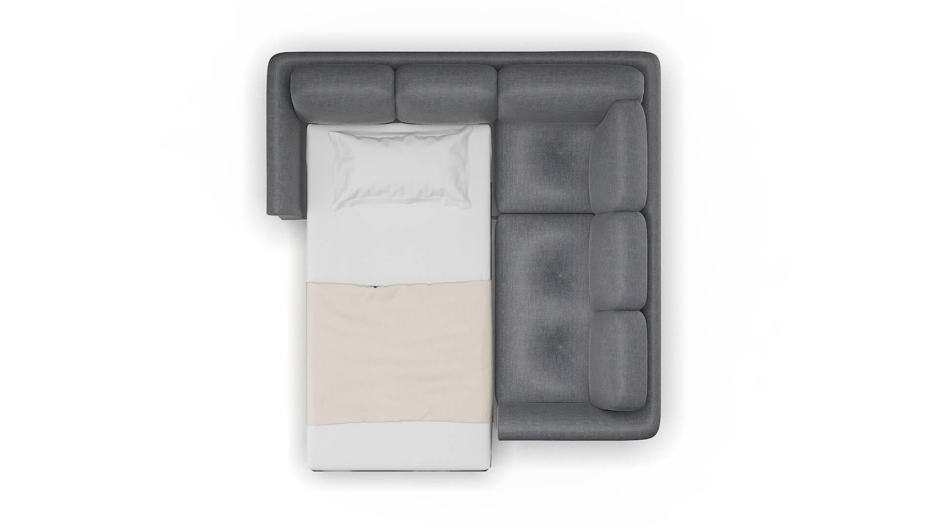 Denver Keylargo Graphite Sectional Sleeper Espresso legs 3