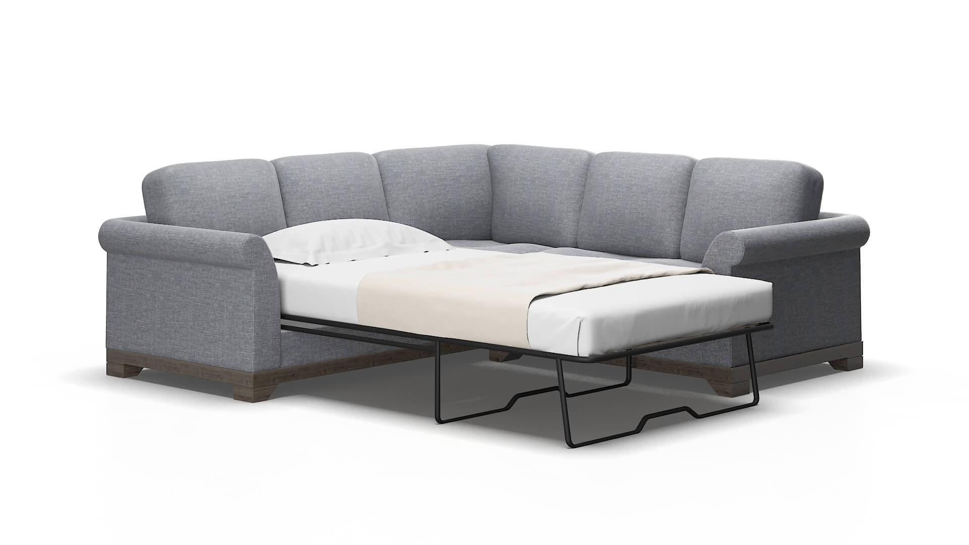 Denver Lana ash Sectional sleeper Espresso Legs  2