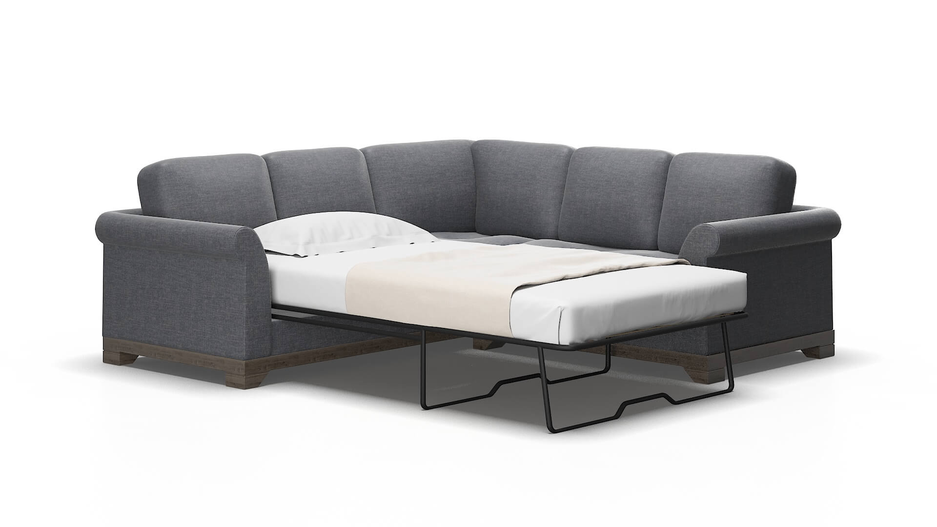 Denver Lana Onyx Sectional Sleeper Espresso legs 2