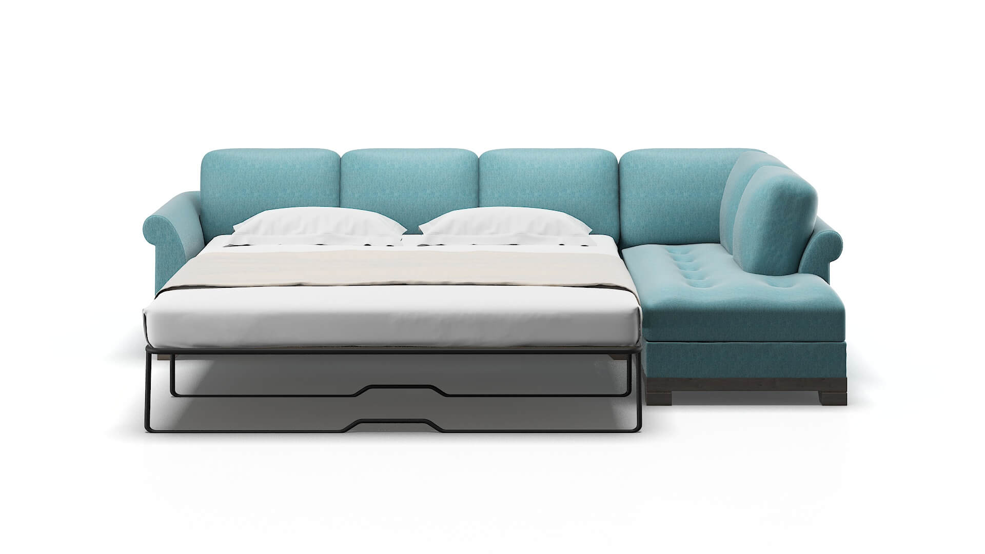 Denver Lana Peacock Panel Sleeper Espresso legs 3