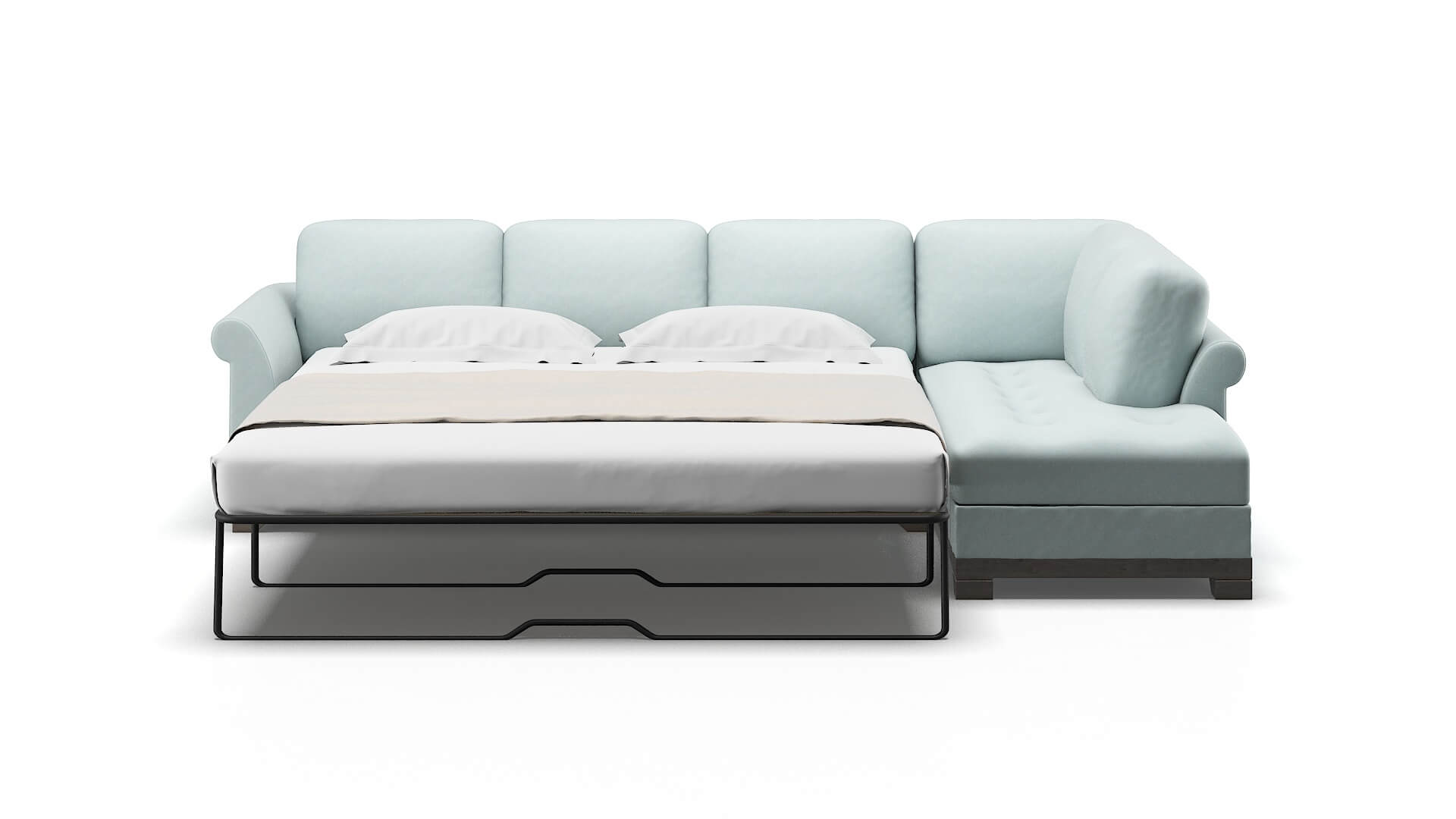 Denver Leslie Robins_egg Panel Sleeper Espresso legs 1