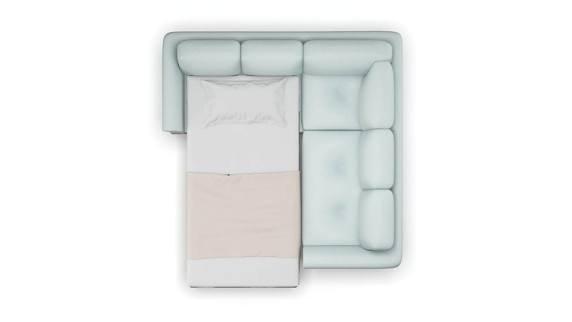 Denver Leslie Robins_egg Sectional Sleeper Espresso legs 3