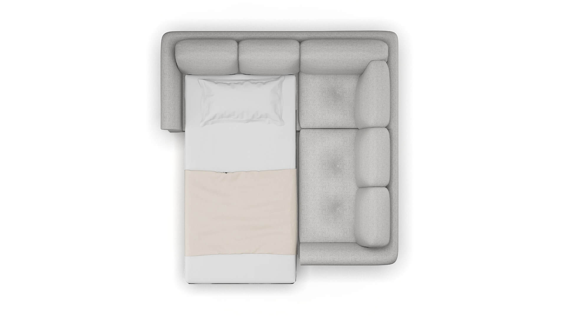 Denver Malibu Dove Sectional Sleeper Espresso legs 3