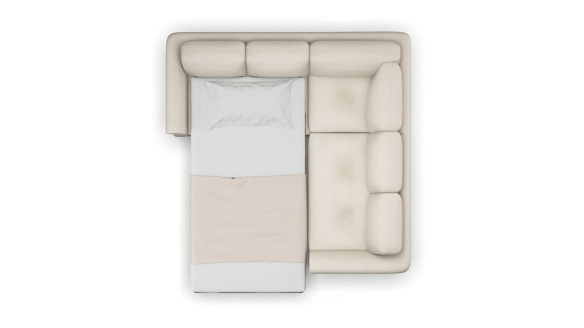 Denver Malibu Linen Sectional Sleeper Espresso legs 3