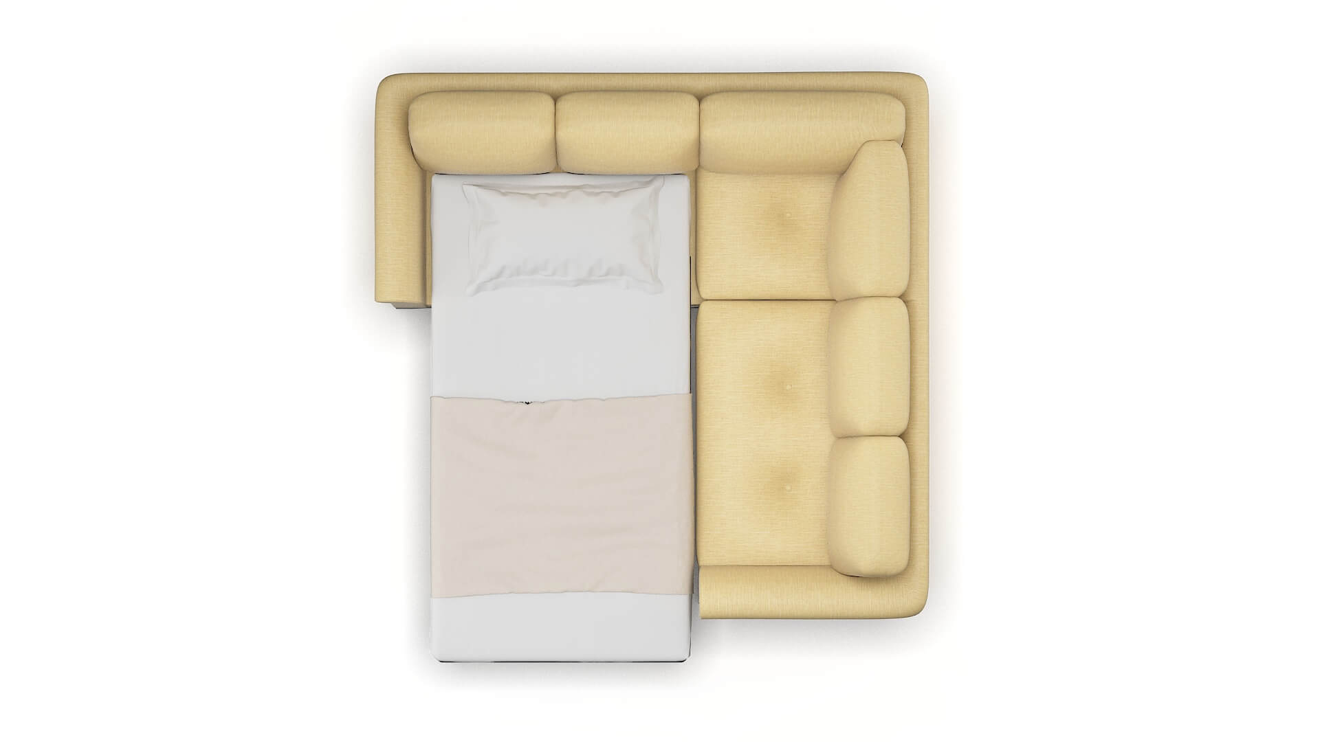 Denver Malibu Maize Sectional Sleeper Espresso legs 3