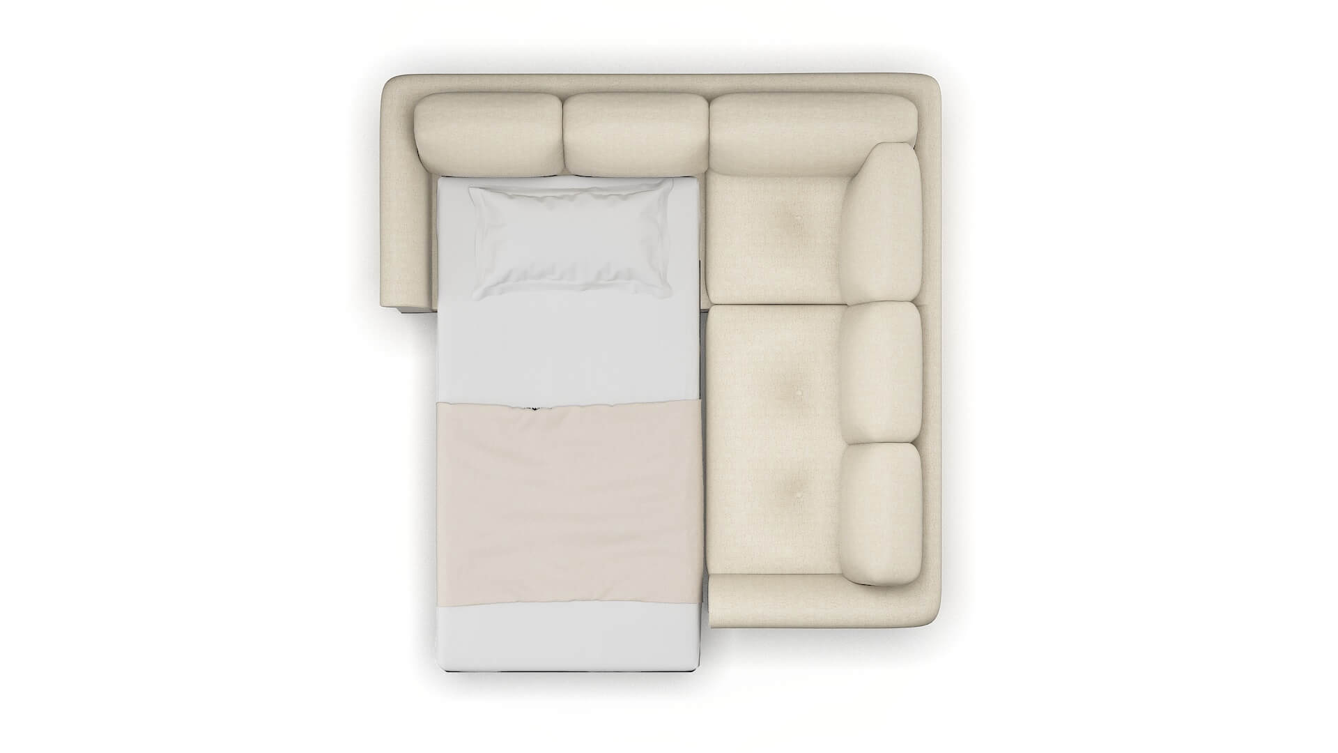 Denver Malibu Sand Sectional Sleeper Espresso legs 3