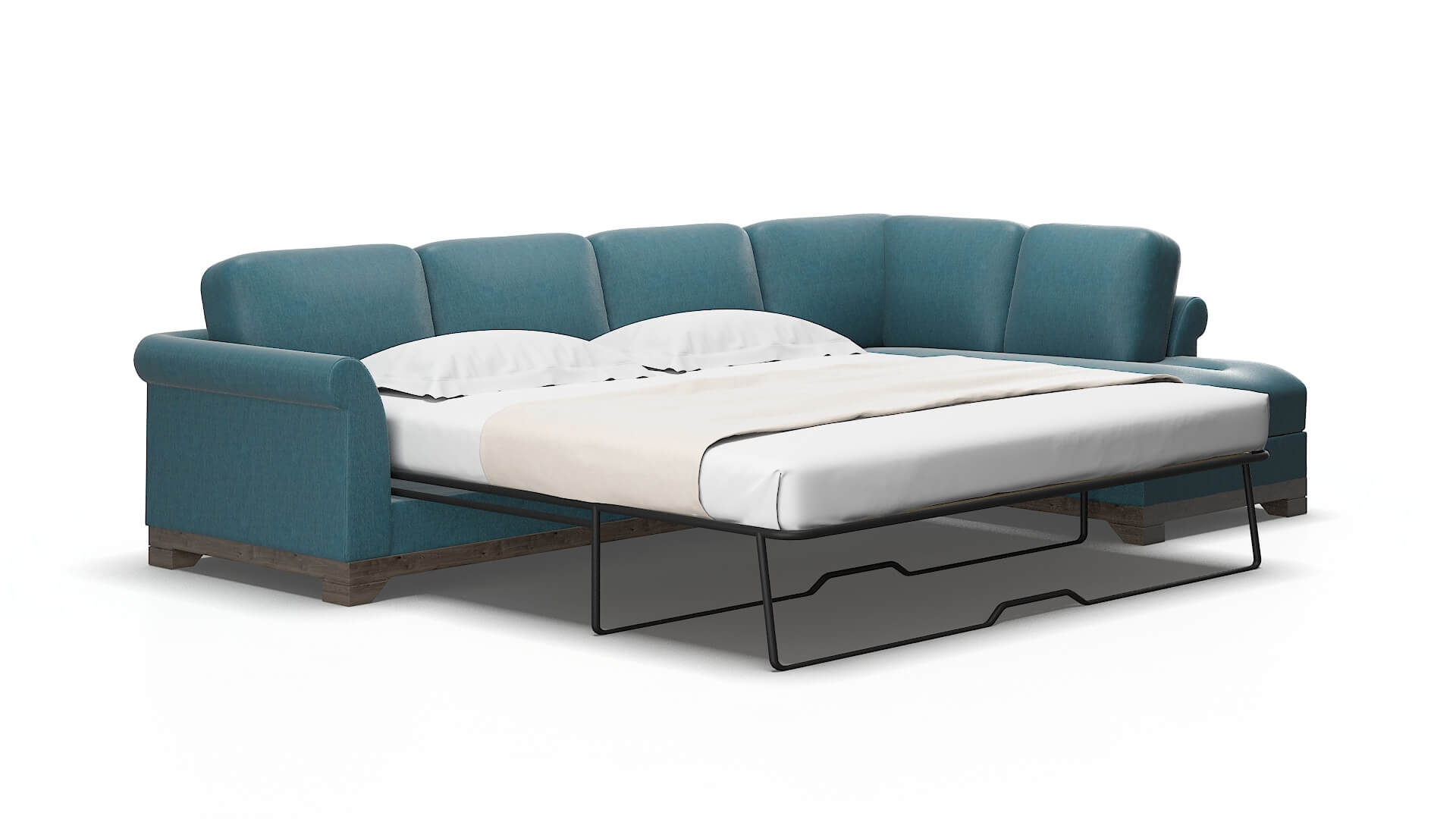 Denver Merit peacock Panel sleeper Espresso Legs  2