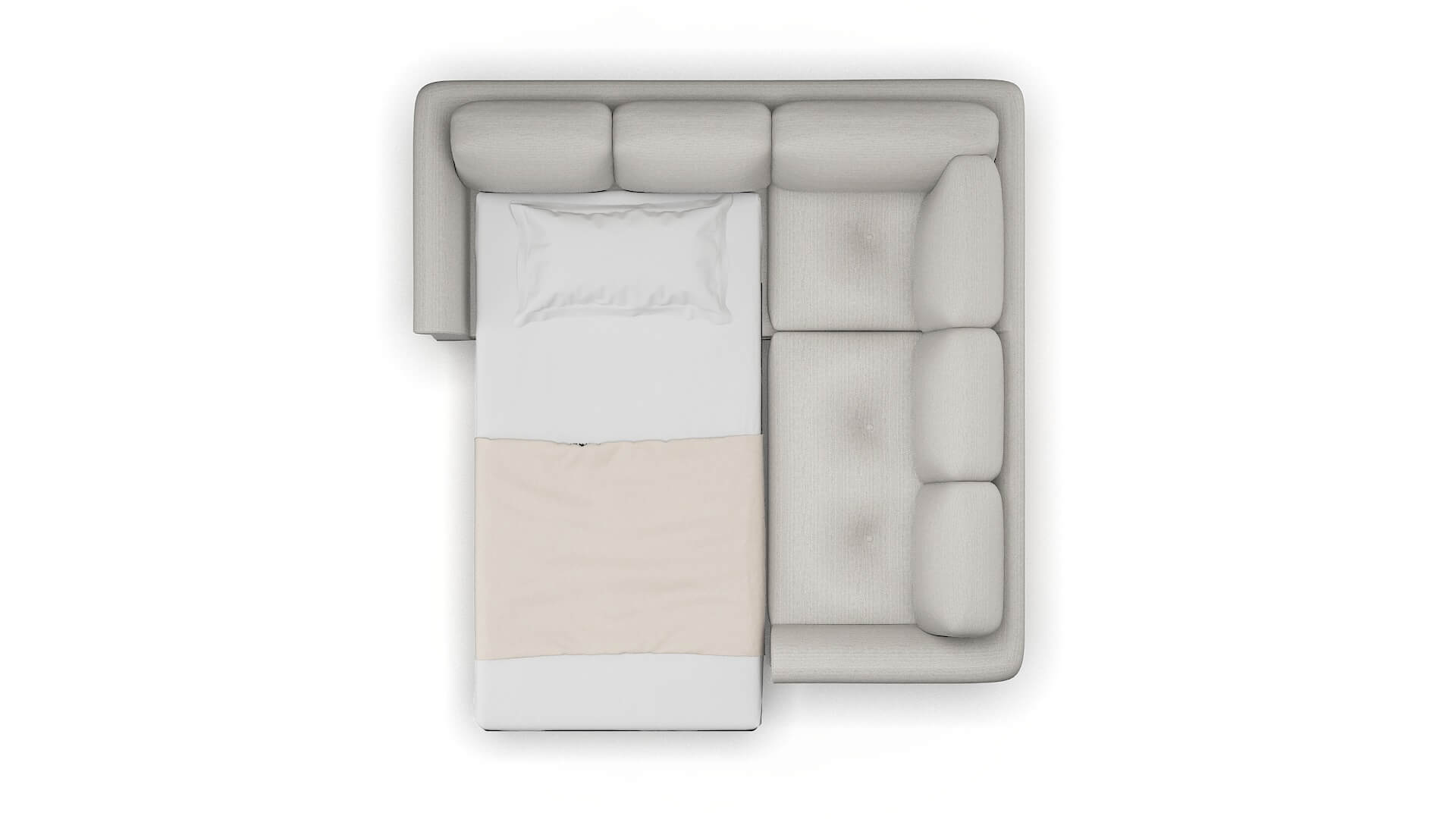 Denver Naples Ash Sectional Sleeper Espresso legs 3