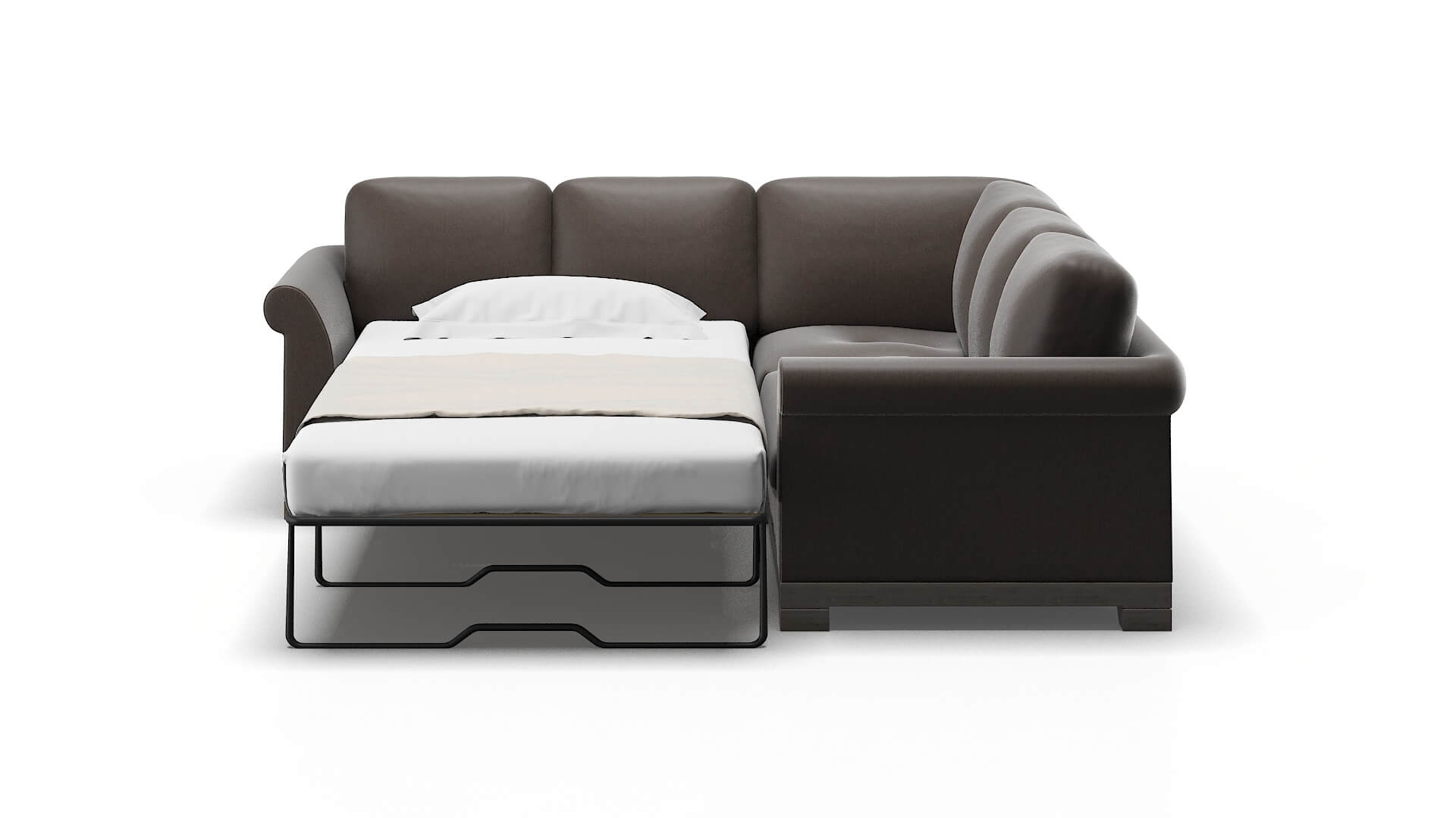 Denver Naples Graphite Sectional Sleeper Espresso legs 1