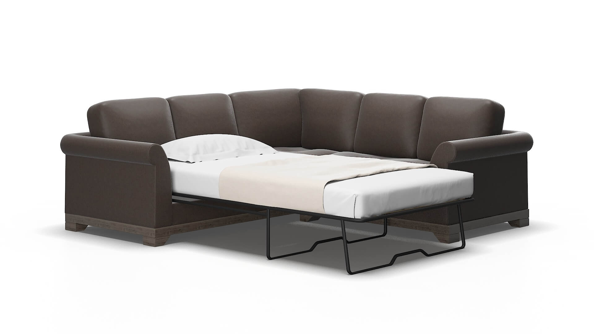 Denver Naples graphite Sectional sleeper Espresso Legs  2