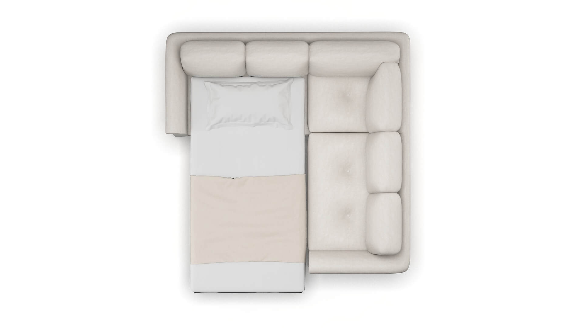 Denver Noble Grey Sectional Sleeper Espresso legs 3