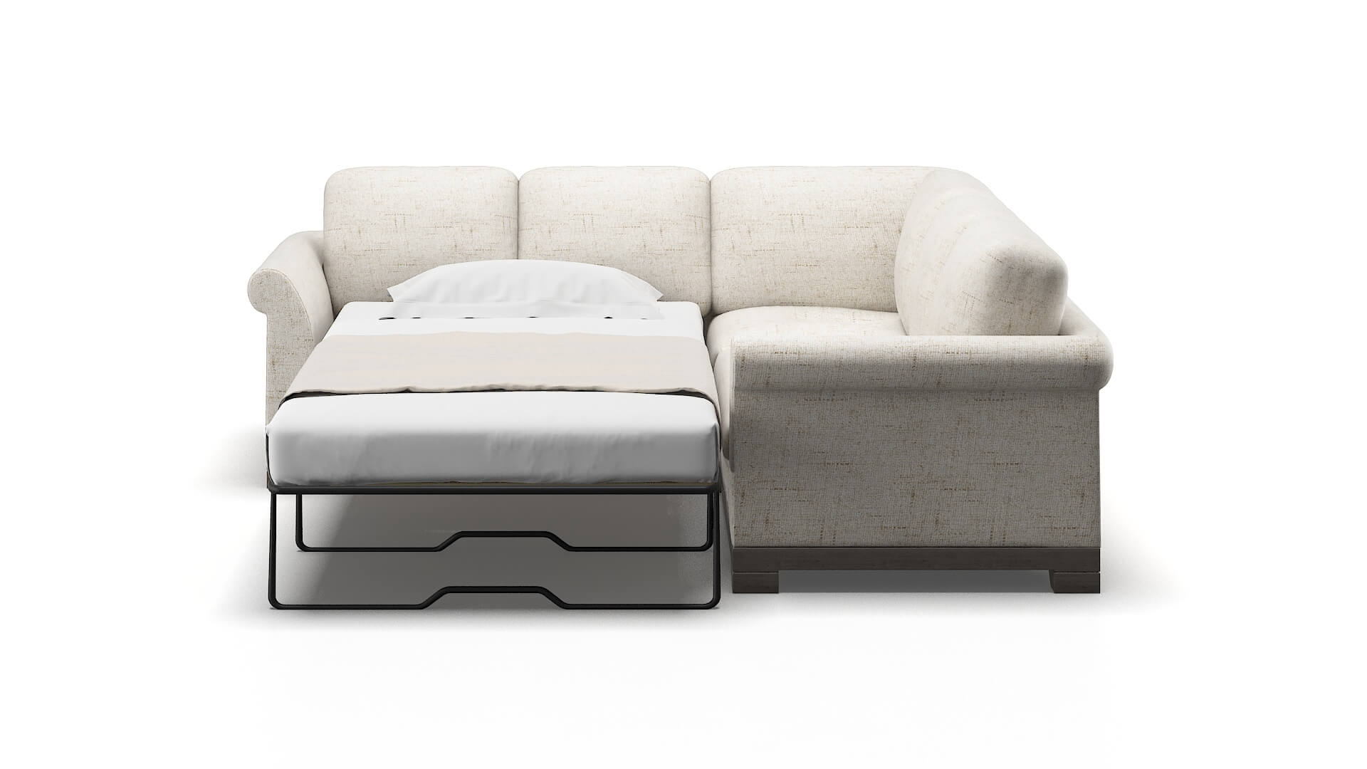 Denver Oceanside Natural Sectional Sleeper Espresso legs 1