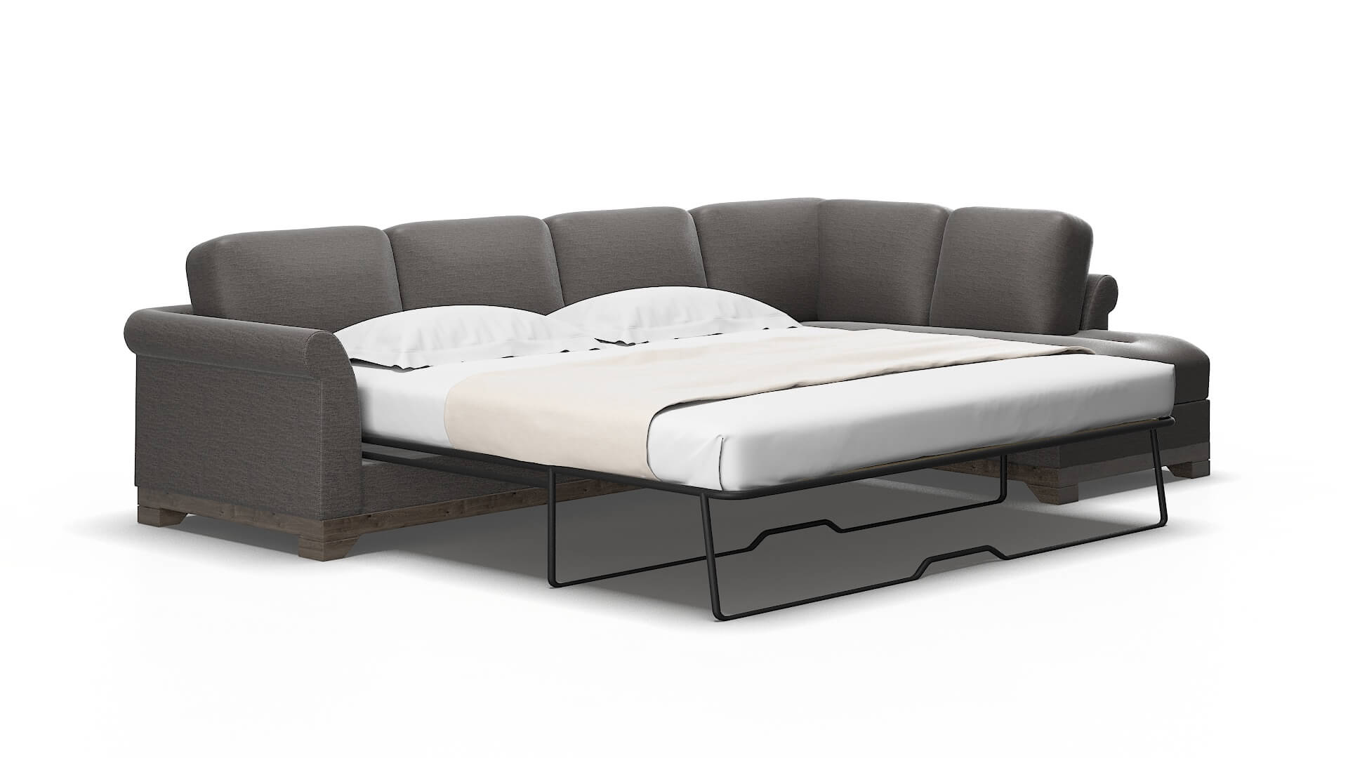 Denver Oscar charcoal Panel sleeper Espresso Legs  2