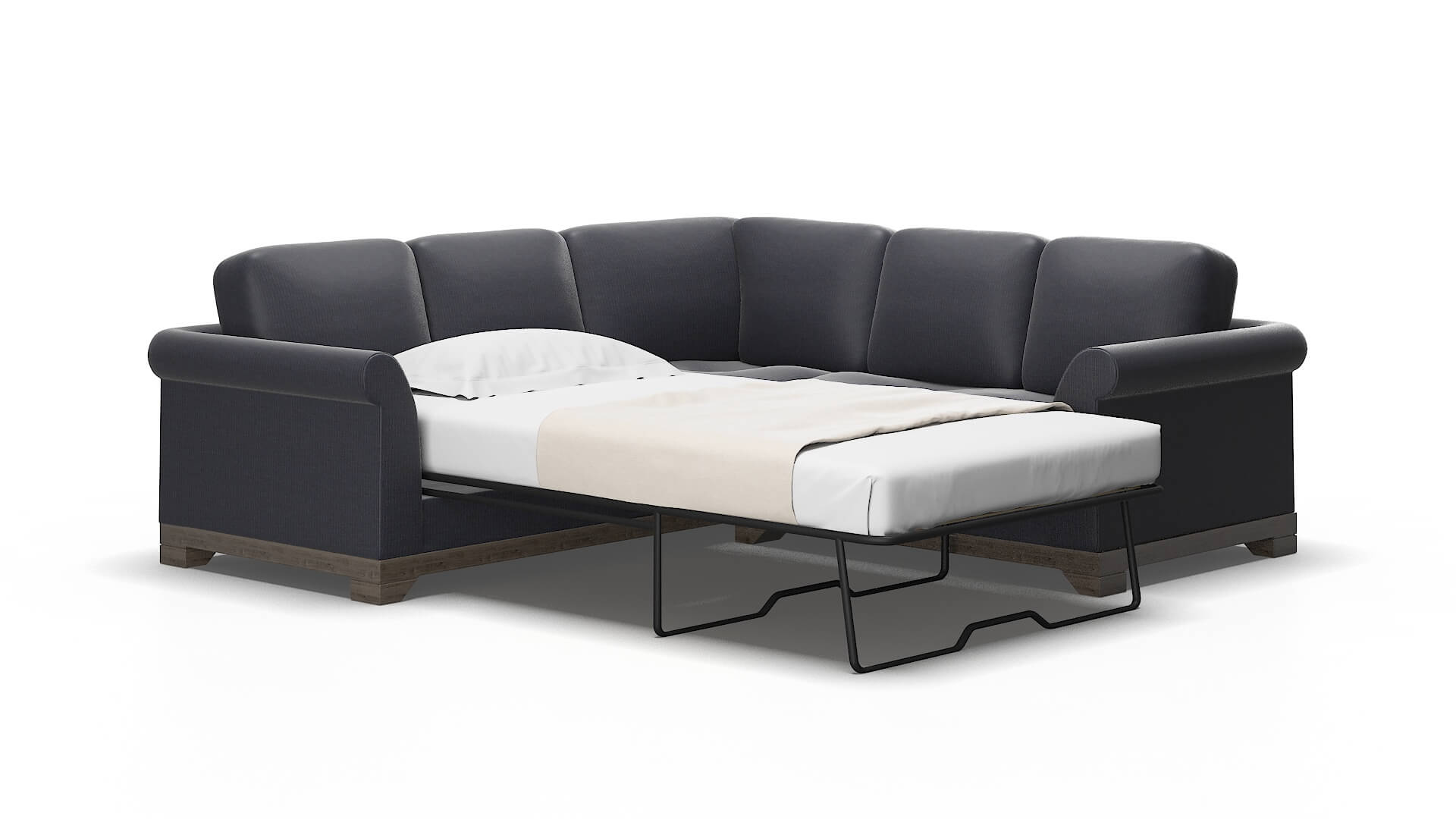 Denver Parker midnight Sectional sleeper Espresso Legs  2
