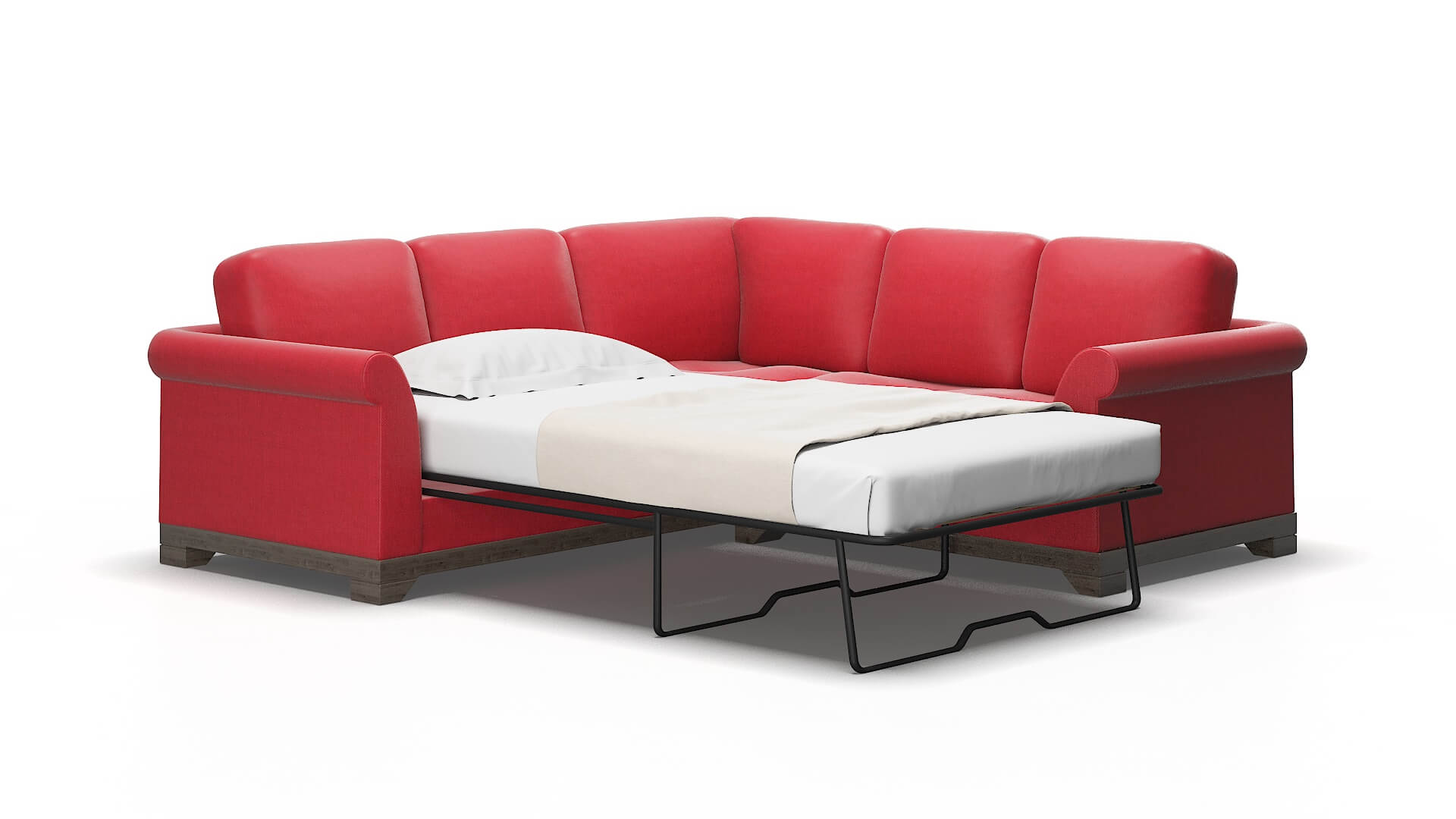 Denver Pauline ruby Sectional sleeper Espresso Legs  2