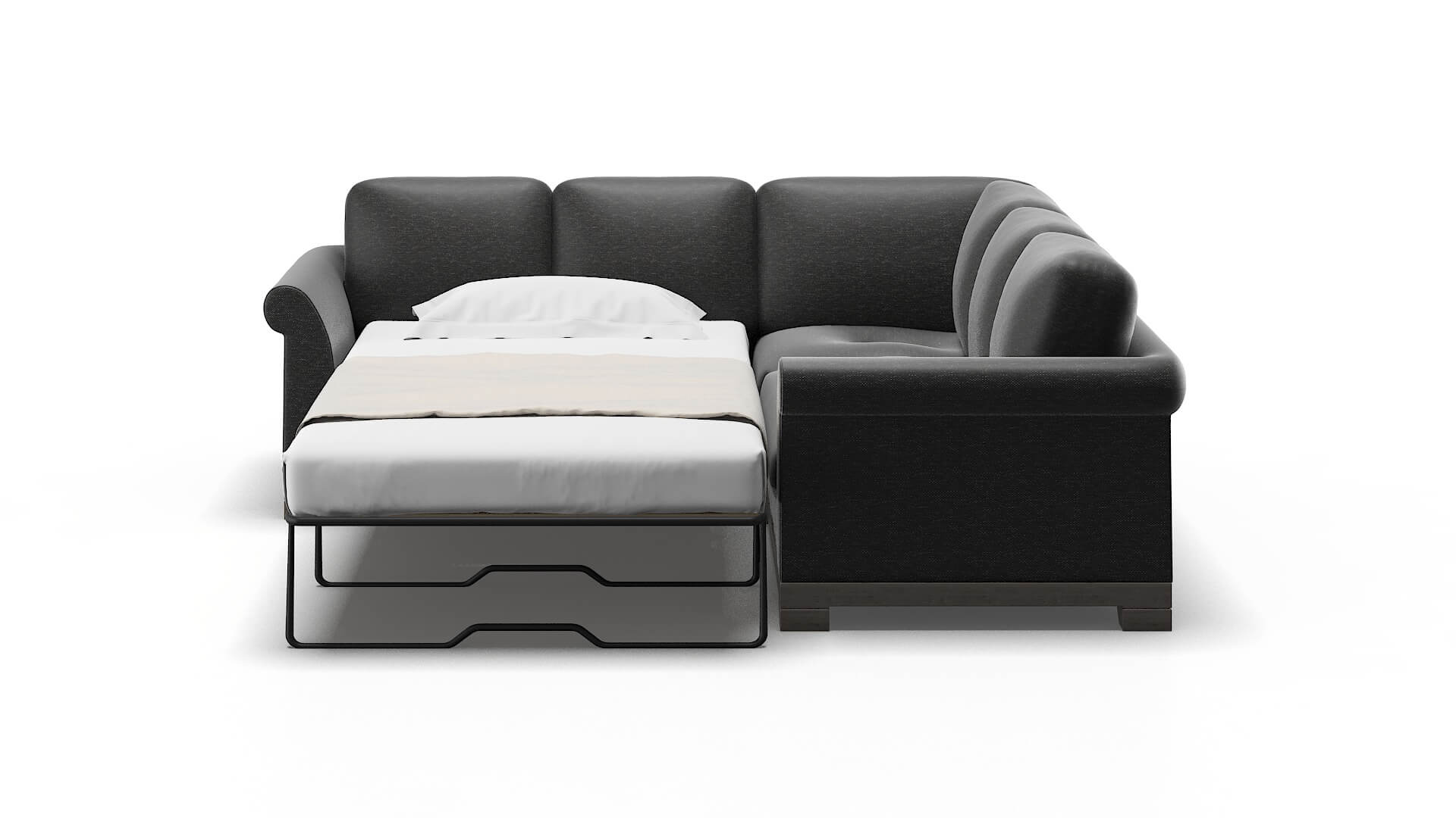 Denver Phoenix Charcoal Sectional Sleeper Espresso legs 1