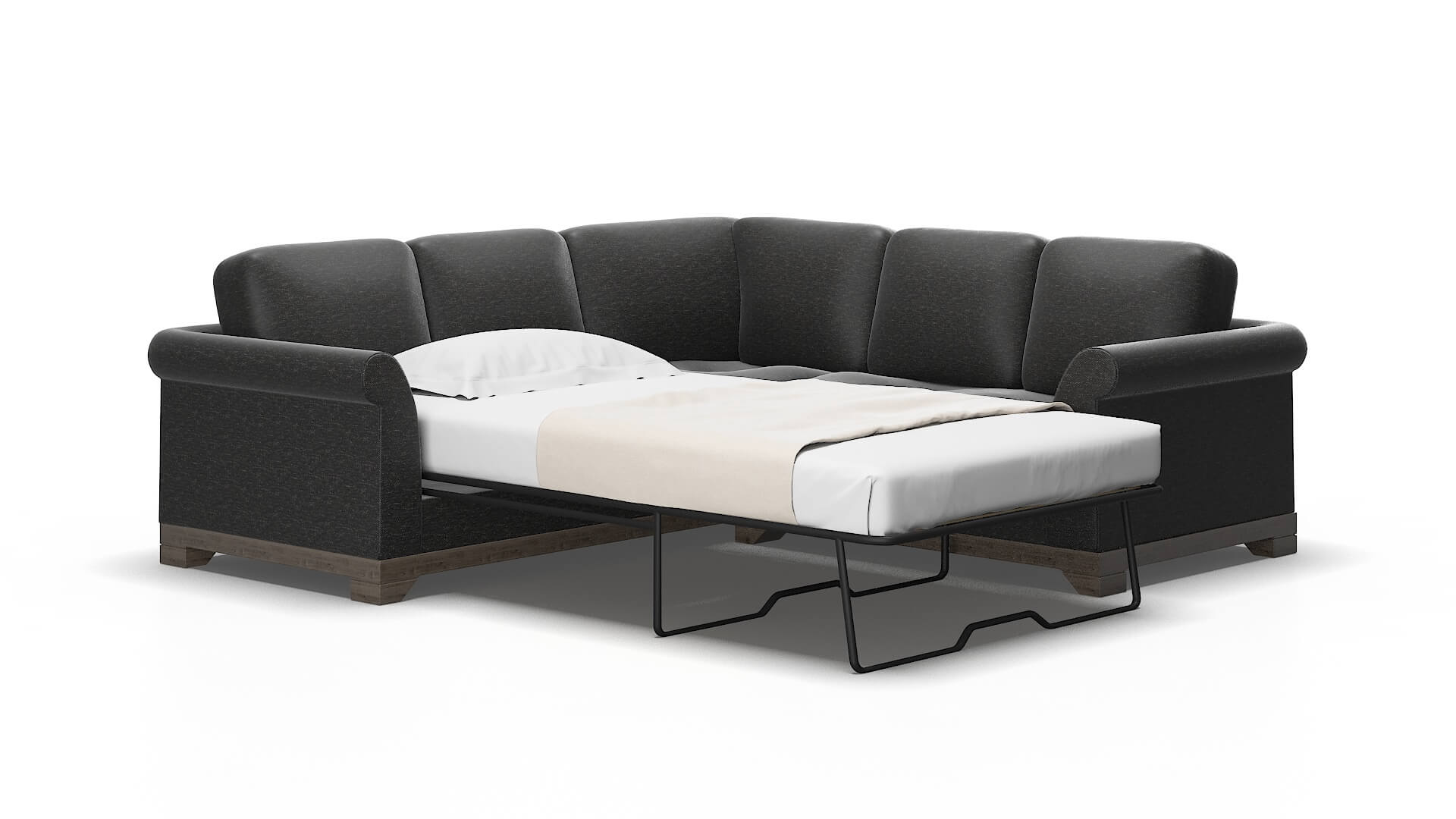 Denver Phoenix Charcoal Sectional Sleeper Espresso legs 2