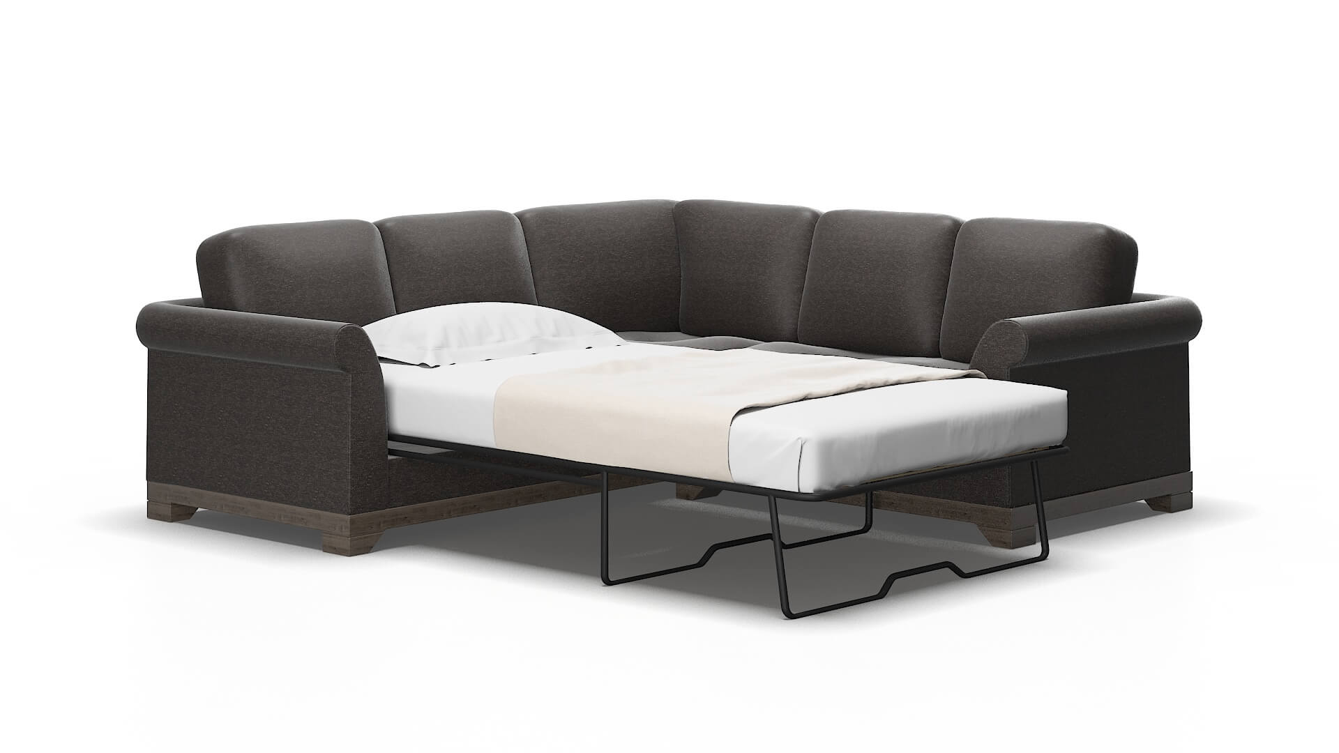 Denver Phoenix Chocolate Sectional Sleeper Espresso legs 2