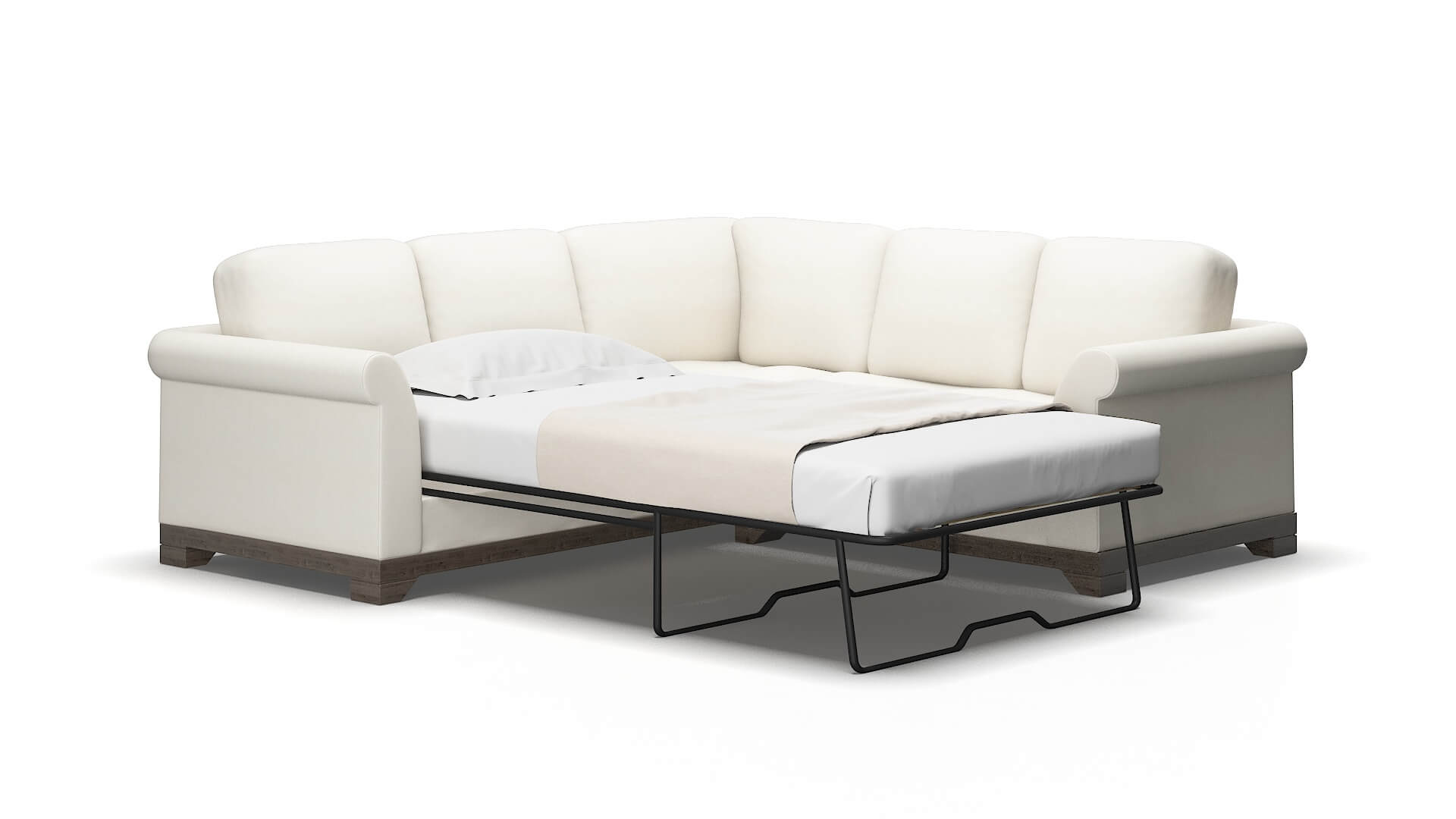 Denver R_prize cream Sectional sleeper Espresso Legs  2