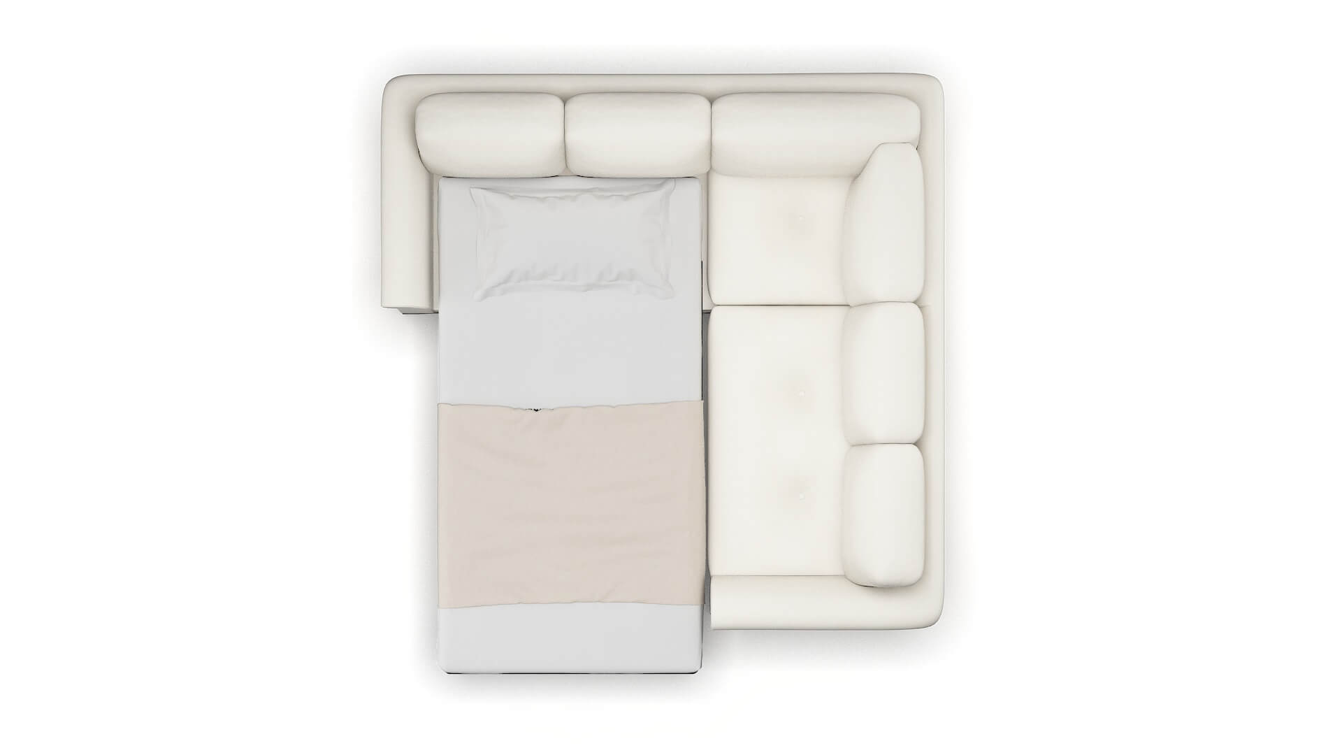 Denver R_prize Cream Sectional Sleeper Espresso legs 3