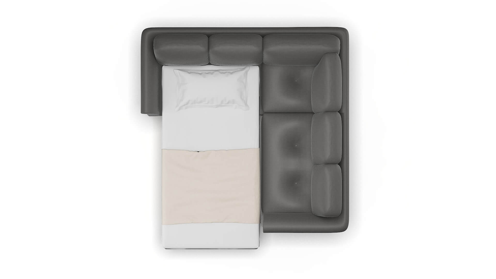 Denver Rocket Charcoal Sectional Sleeper Espresso legs 3