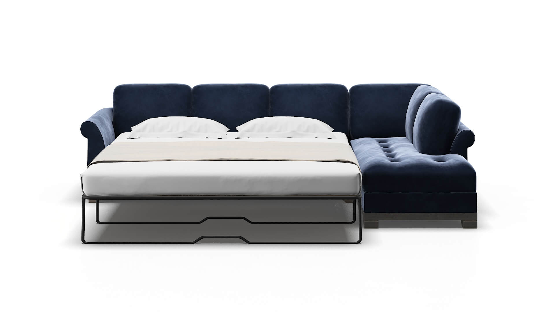 Denver Royale Cobalt Panel Sleeper Espresso legs 1