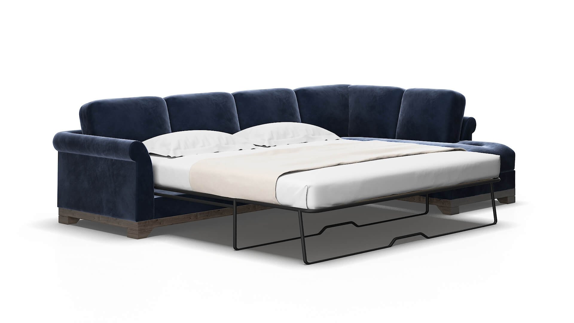 Denver Royale cobalt Panel sleeper Espresso Legs  2