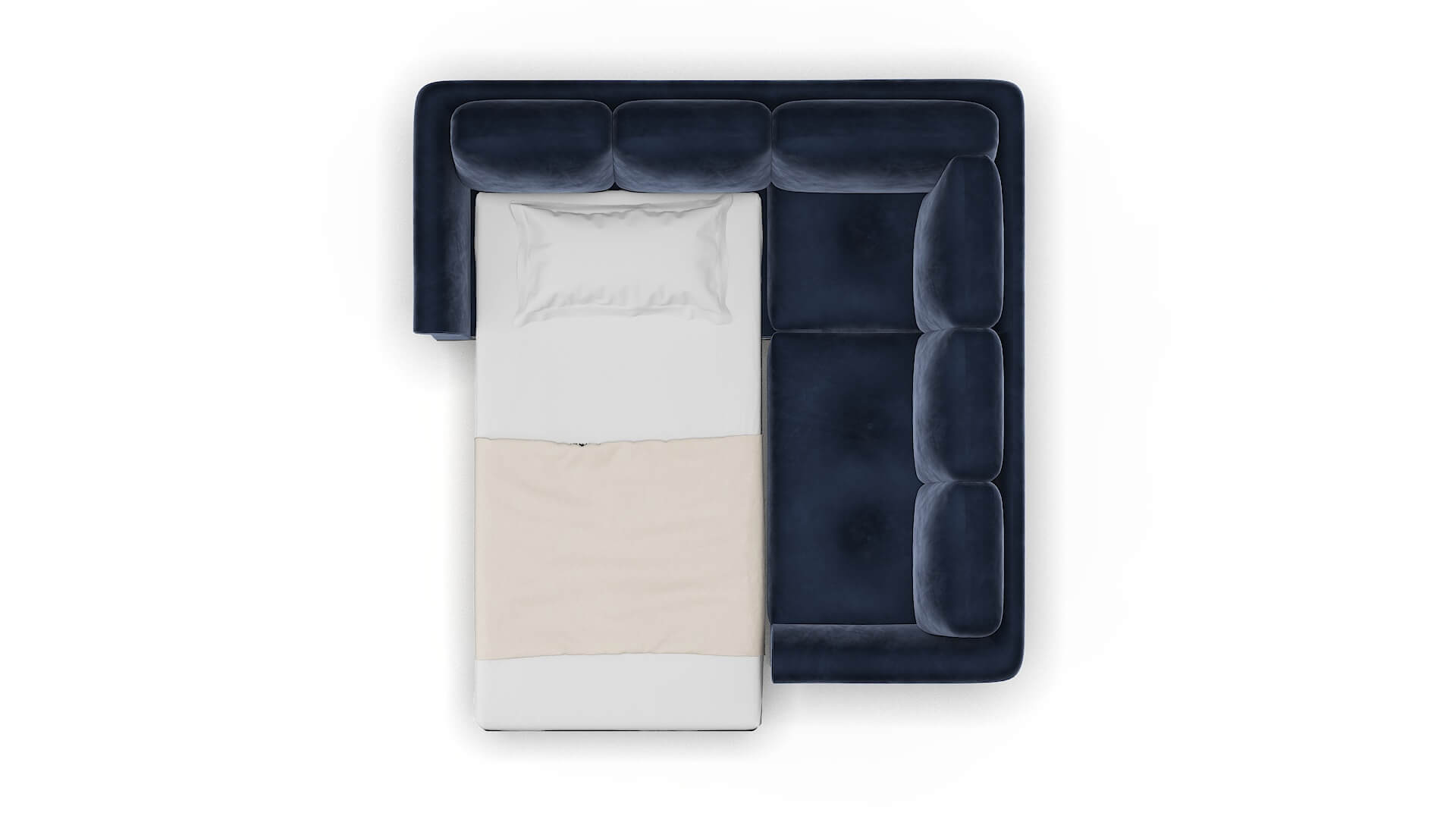 Denver Royale Cobalt Sectional Sleeper Espresso legs 3