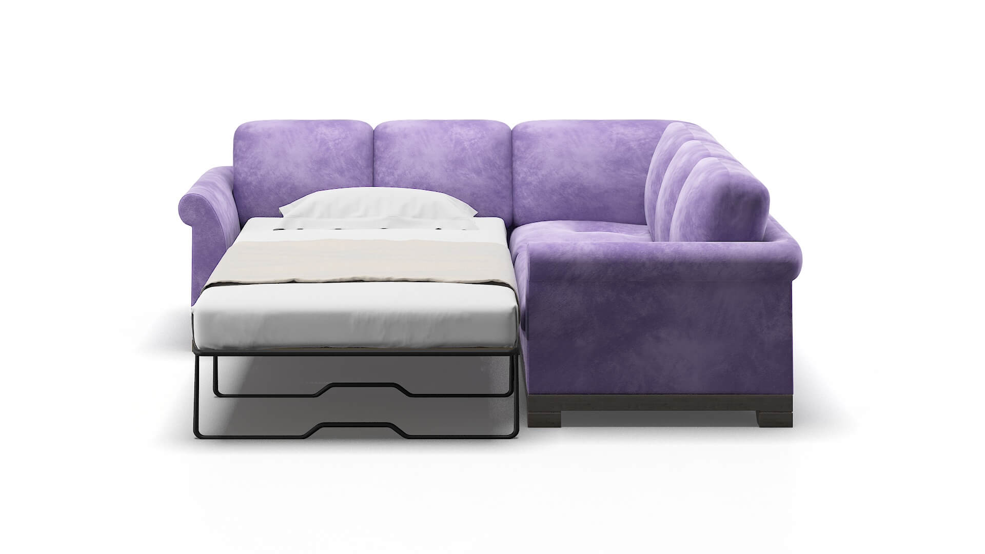 Denver Royale Lavender Sectional Sleeper Espresso legs 1