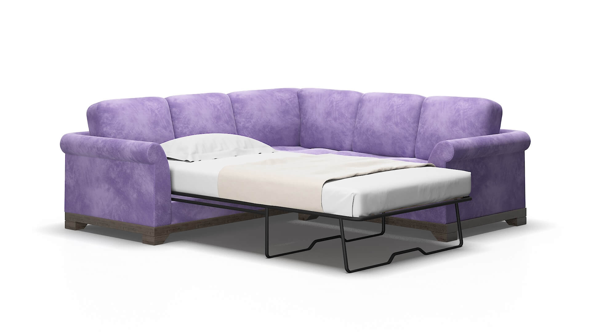 Denver Royale lavender Sectional sleeper Espresso Legs  2