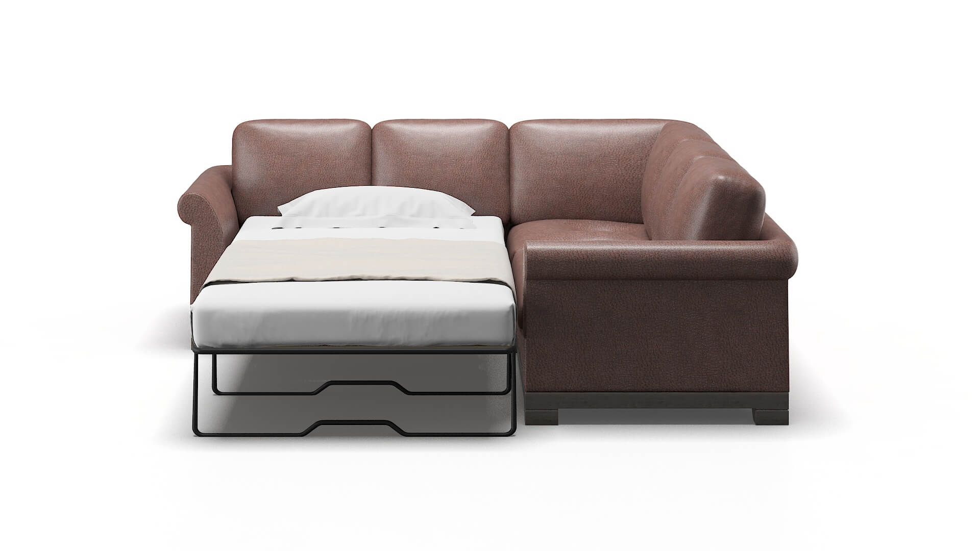 Denver Royale Mocha Sectional Sleeper Espresso legs 1