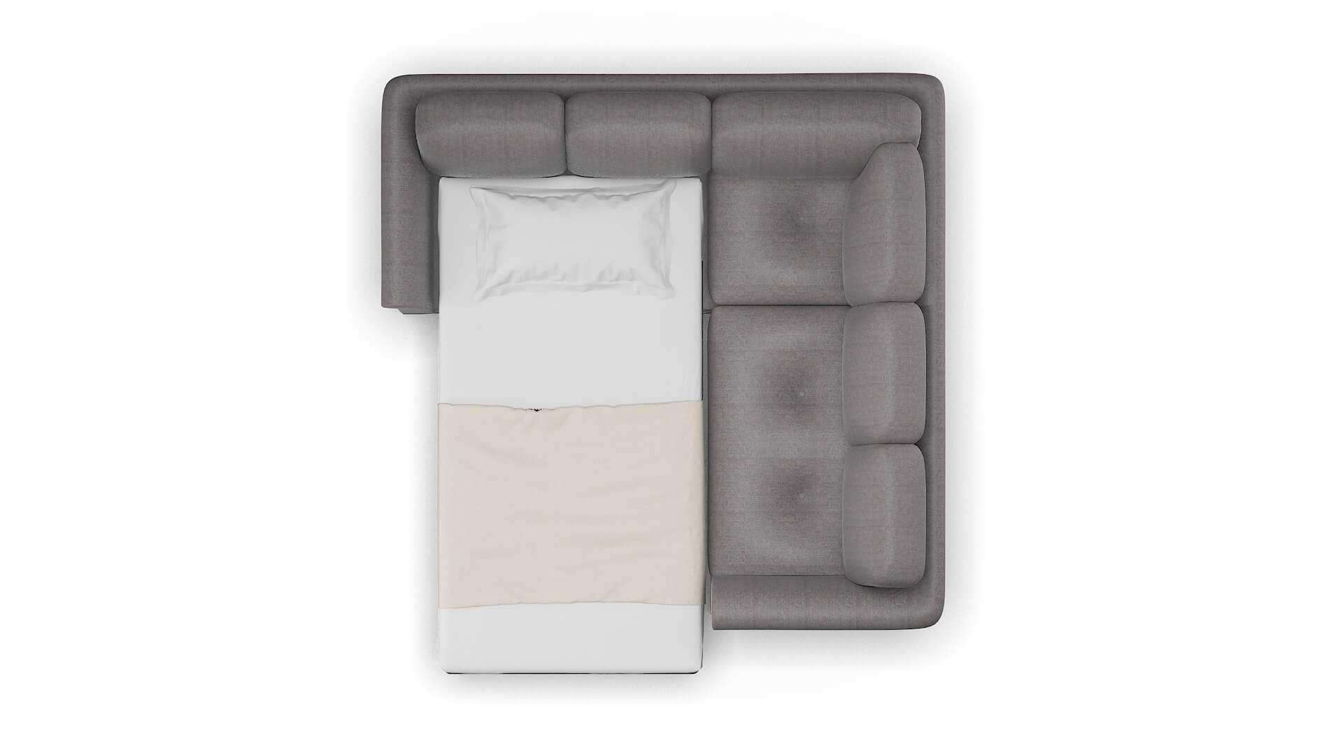 Denver Sasha Granite Sectional Sleeper Espresso legs 3