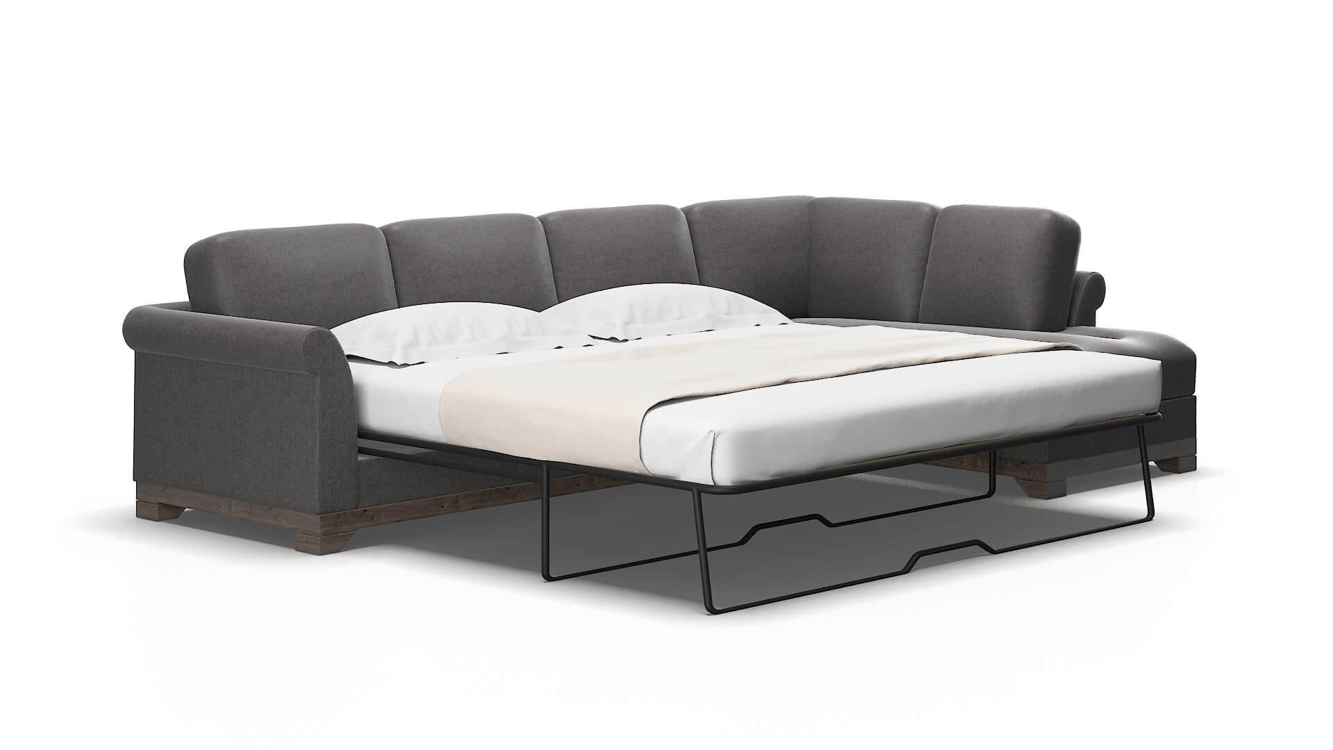 Denver Sasha grey Panel sleeper Espresso Legs  2