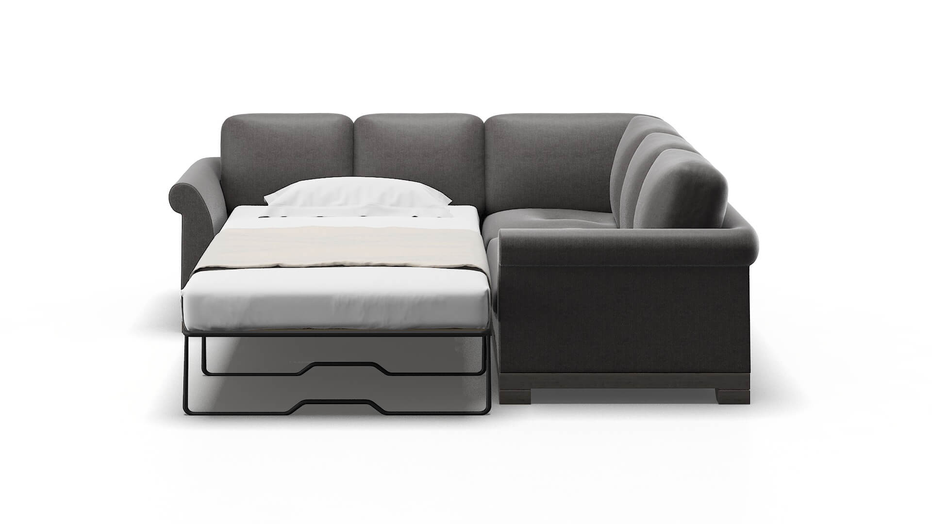 Denver Sasha Grey Sectional Sleeper Espresso legs 1