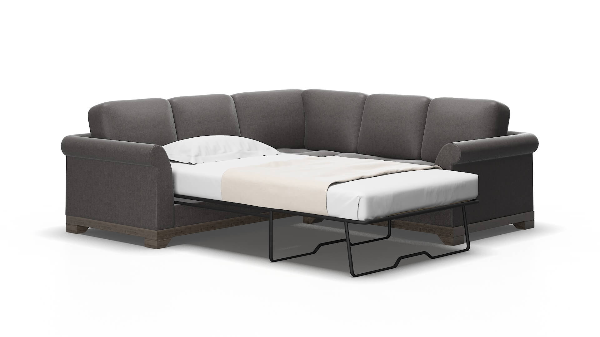 Denver Sasha grey Sectional sleeper Espresso Legs  2