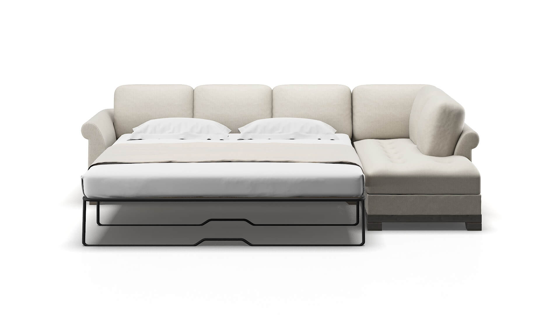 Denver Sasha Linen Panel Sleeper Espresso legs 3