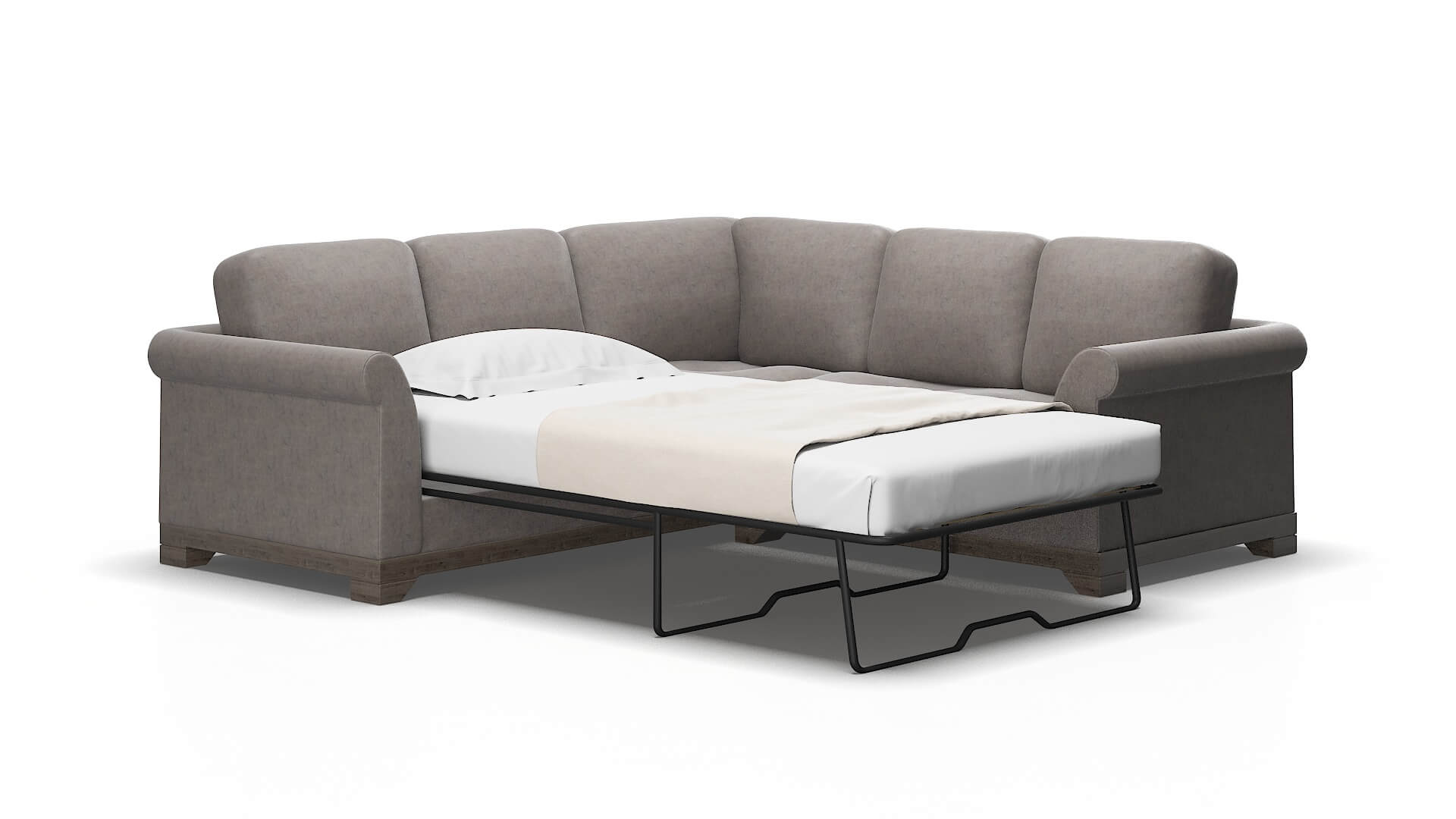 Denver Suave Slate Sectional Sleeper espresso legs 2