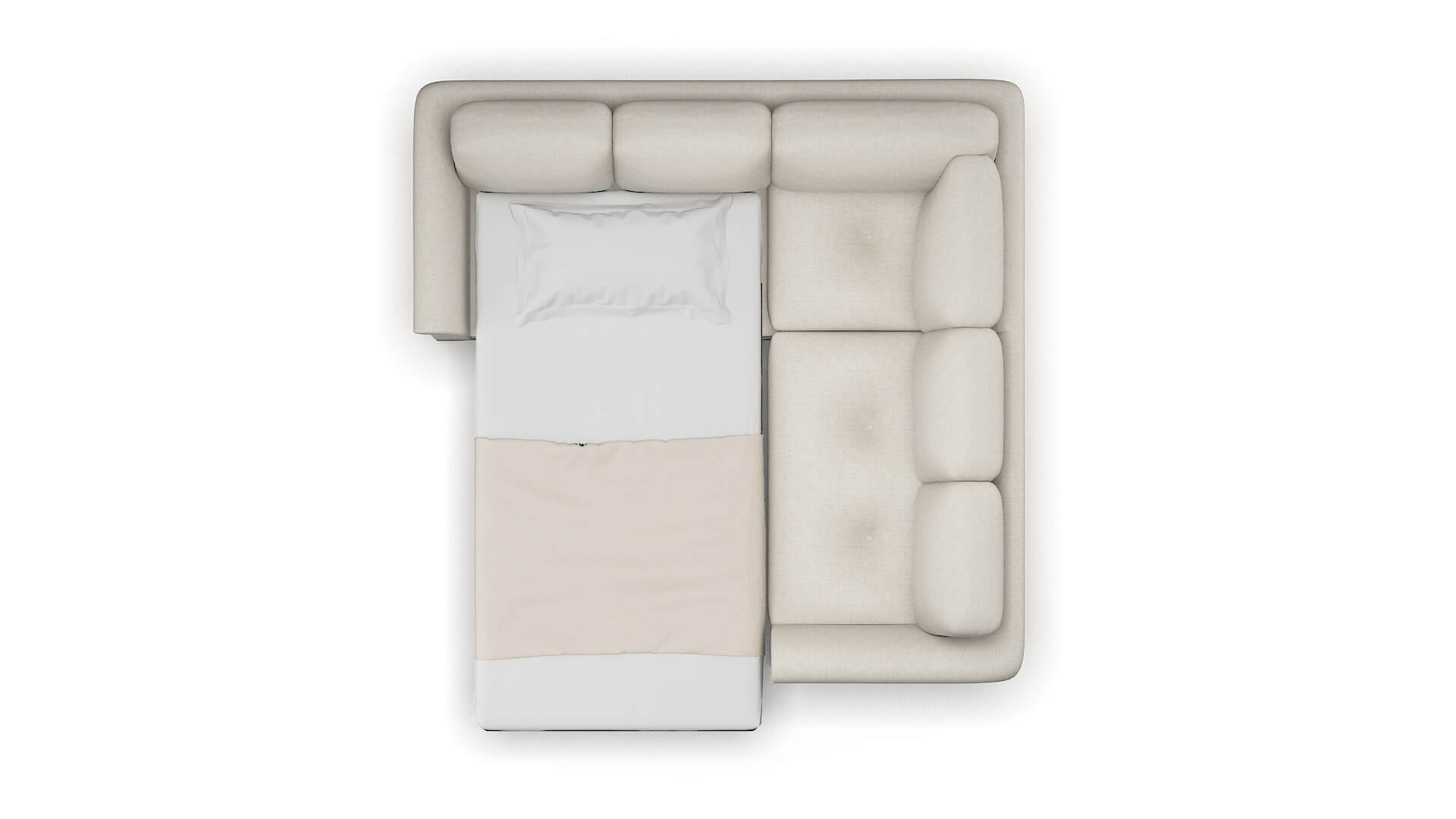 Denver Terrain Natural Sectional Sleeper Espresso legs 3